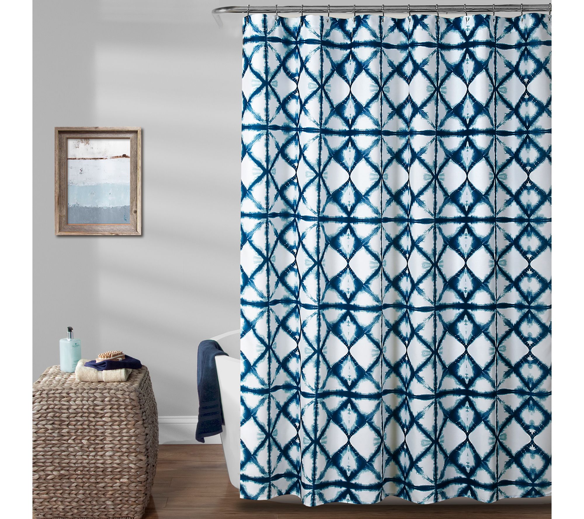 Geo Shibori 72" x 72" Shower Curtain by Lush Decor