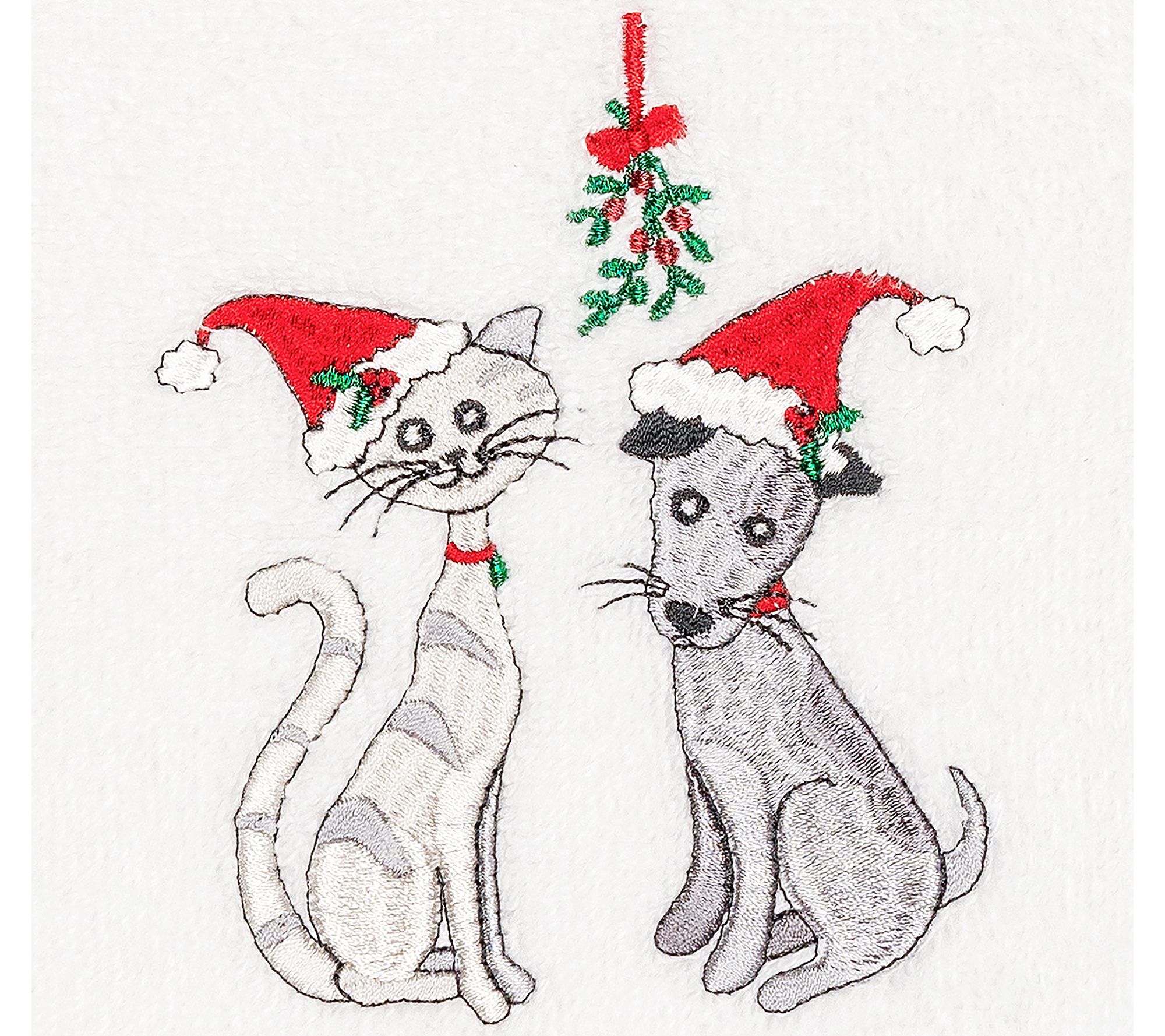 Linum Home Textiles Christmas Cute Couple 2Piece Hand Towels