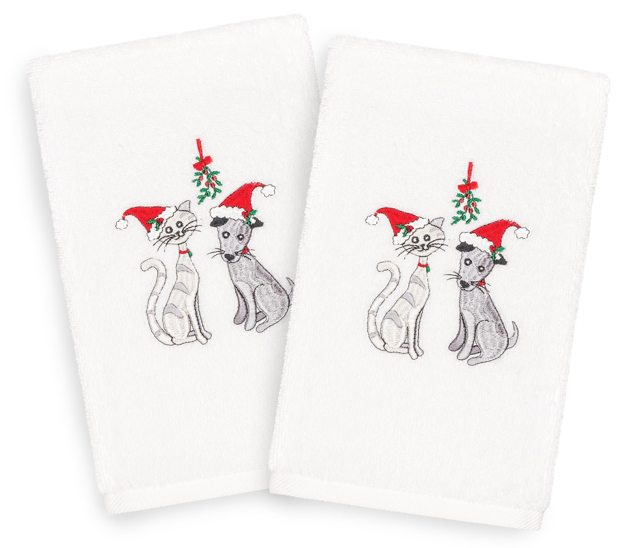 Linum Home Textiles Christmas Cute Couple 2-Piece Hand Towels