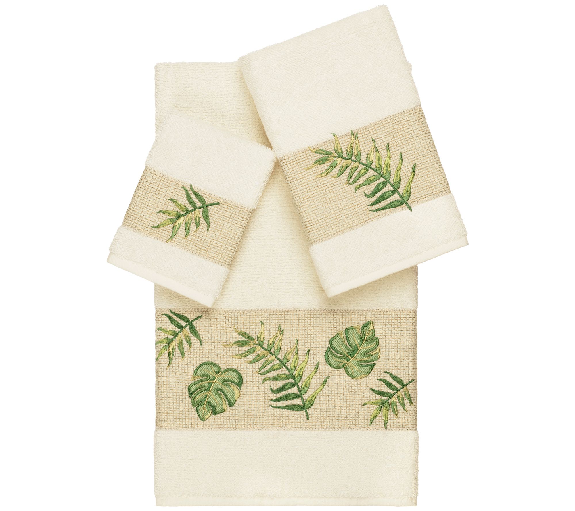 Linum Home Textiles Zoe 3PC Embellished Towel Set