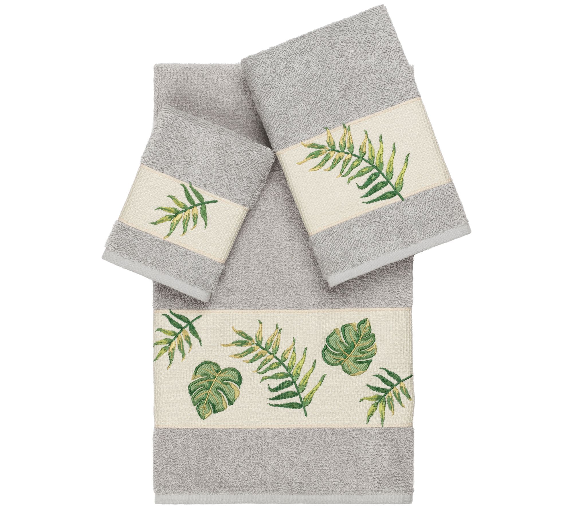 Linum Home Textiles Zoe 3PC Embellished Towel Set