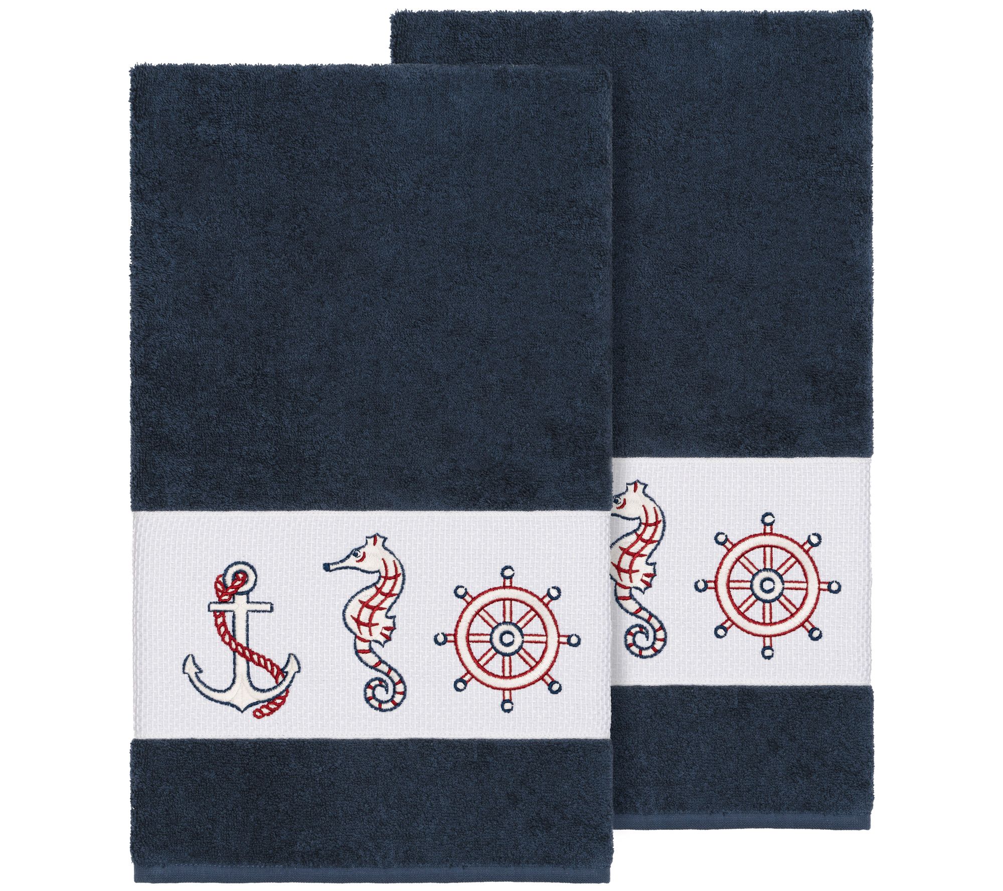 Linum Home Textiles Easton 2PC Embellished BathTowel Set