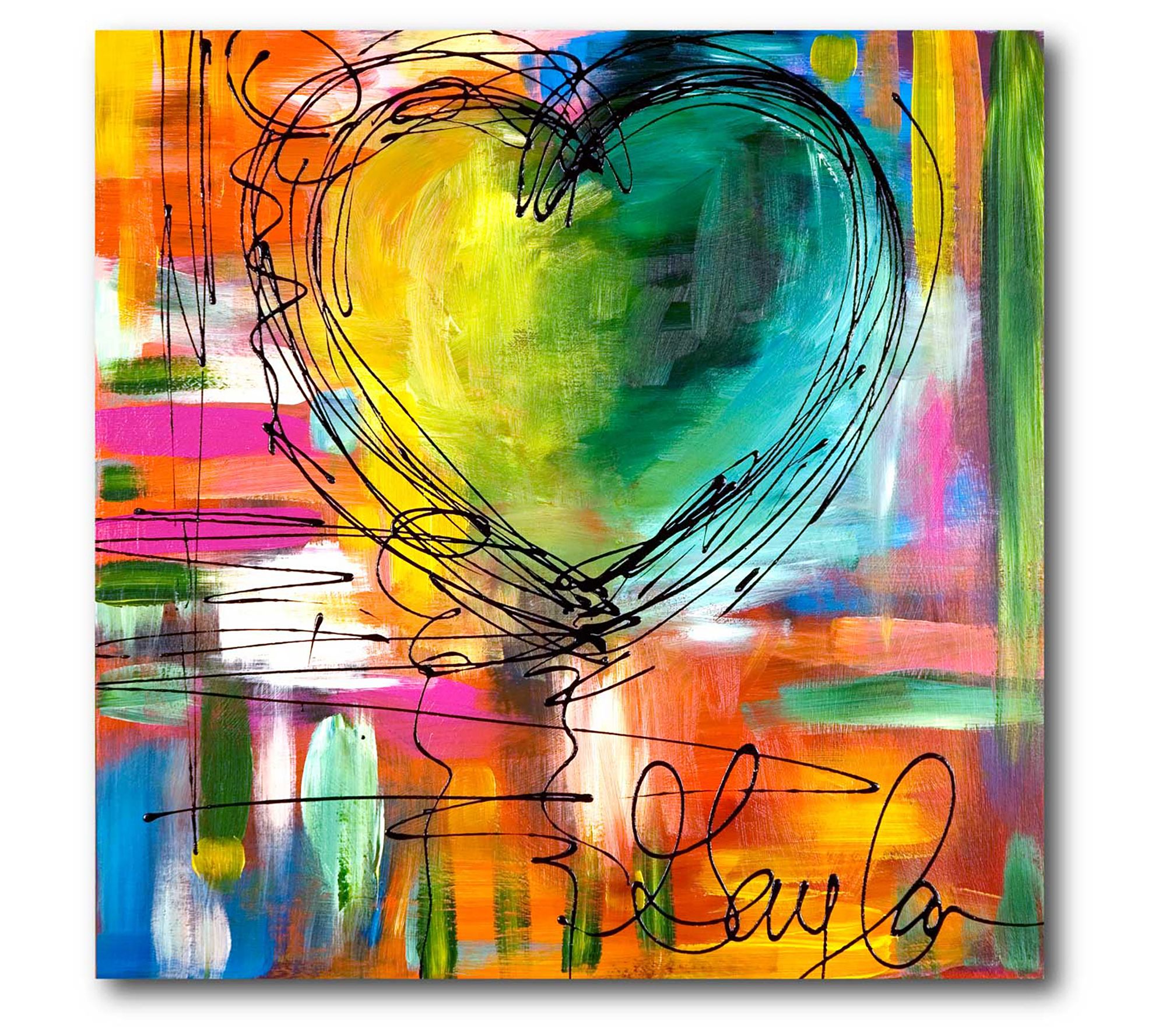 Courtside Market Hearts III 16x16 Canvas Wall Art