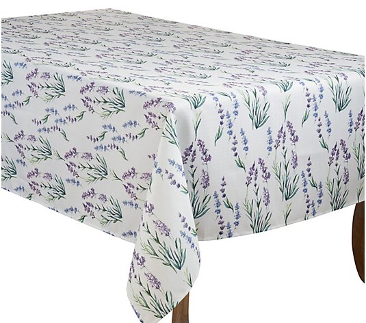 Lavender Print Tablecloth By Valerie (65" x 140")