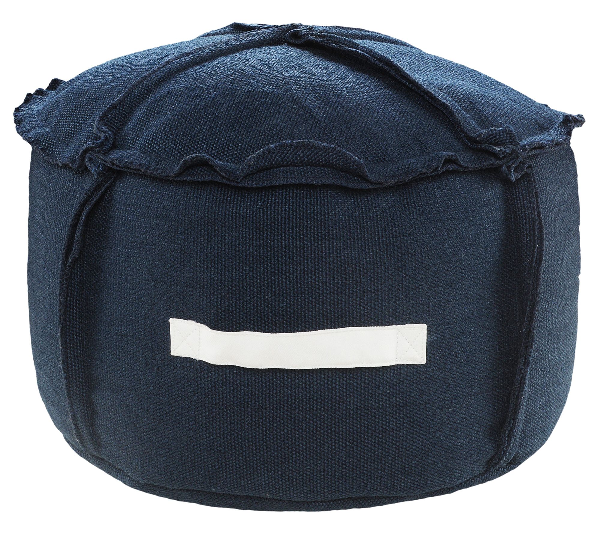 Ox Bay Navy Patchwork Handmade Outdoor Pouf Ott oman