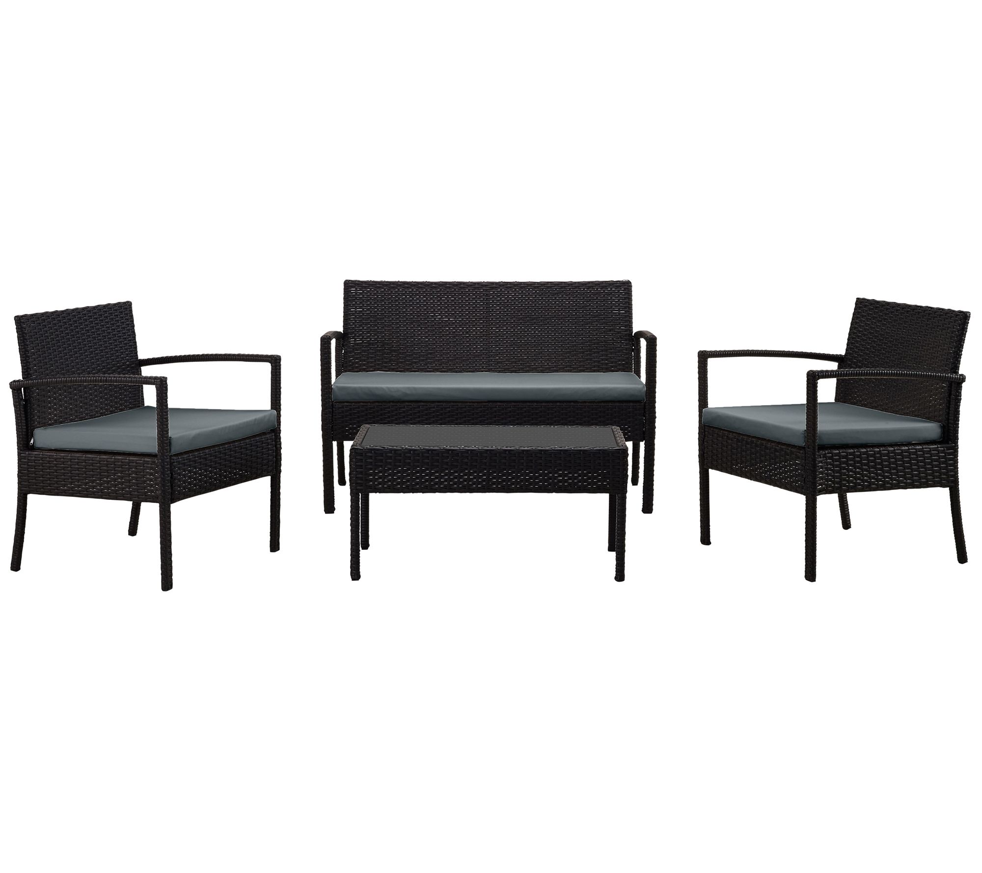 Noli Steel Ratt an 4-Piece Pati o Conversation Set with Cushio