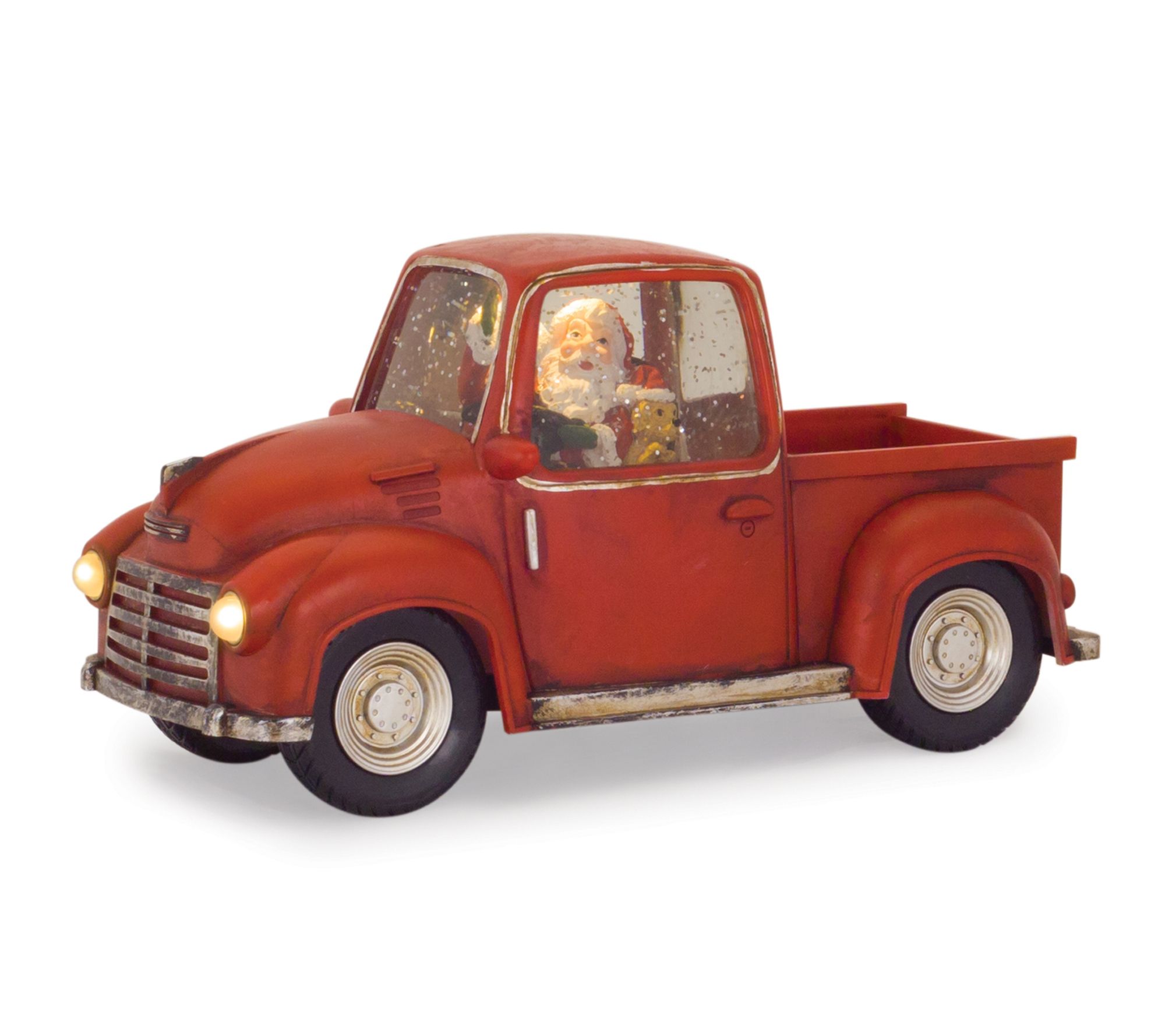 Melrose LED Snow Globe Truck with Santa 11.25"L