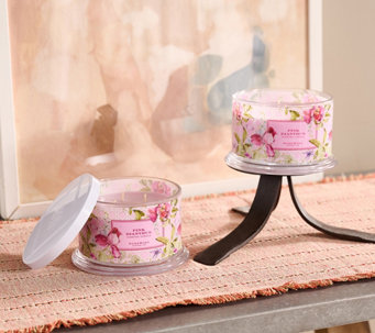 HomeWorx by Slatkin & Co. Set of 2 18oz Pink Dianthus Candles