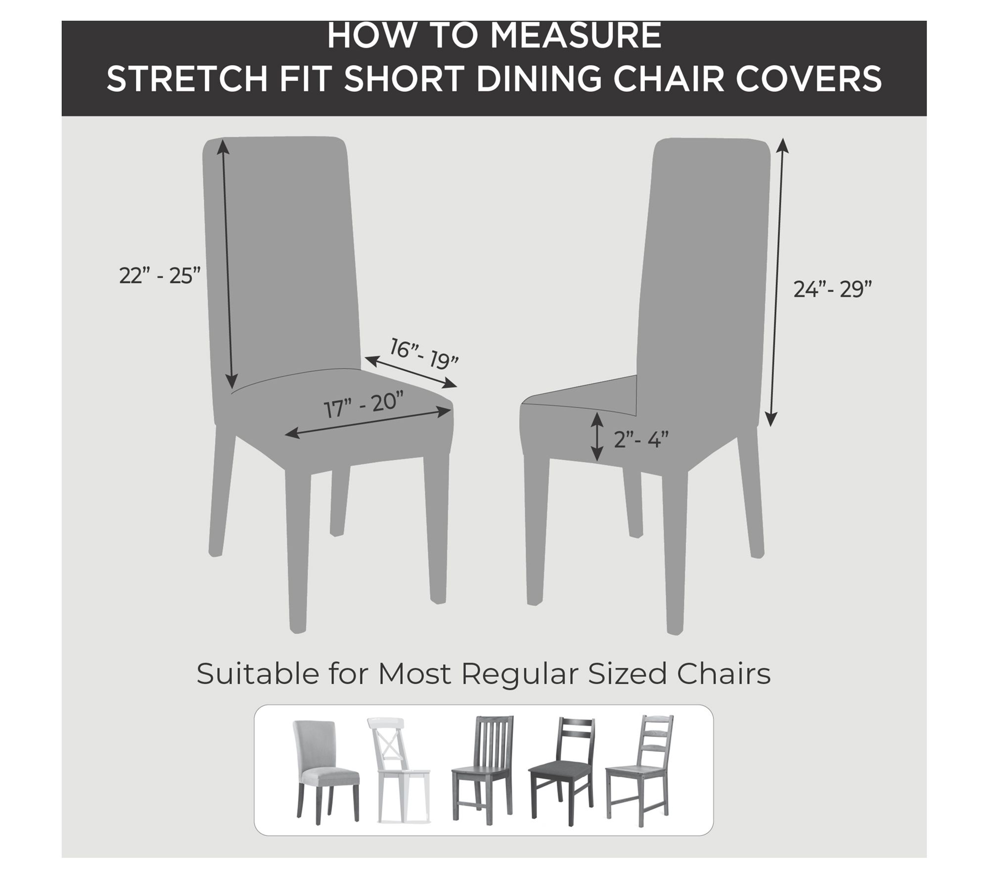 SureFit Stretch Pinstripe Short Dining Chair Slipcover
