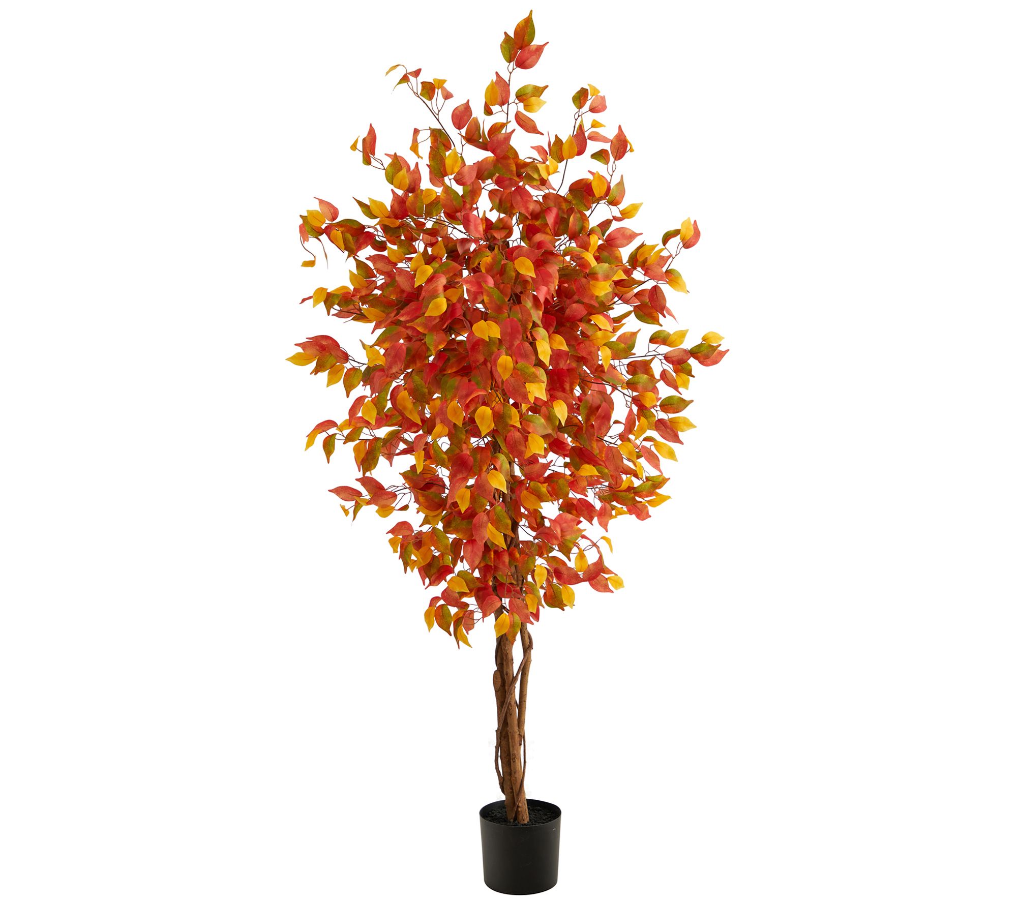 Nearly Natural 6' Autumn Ficus Artificial Fal l Tree