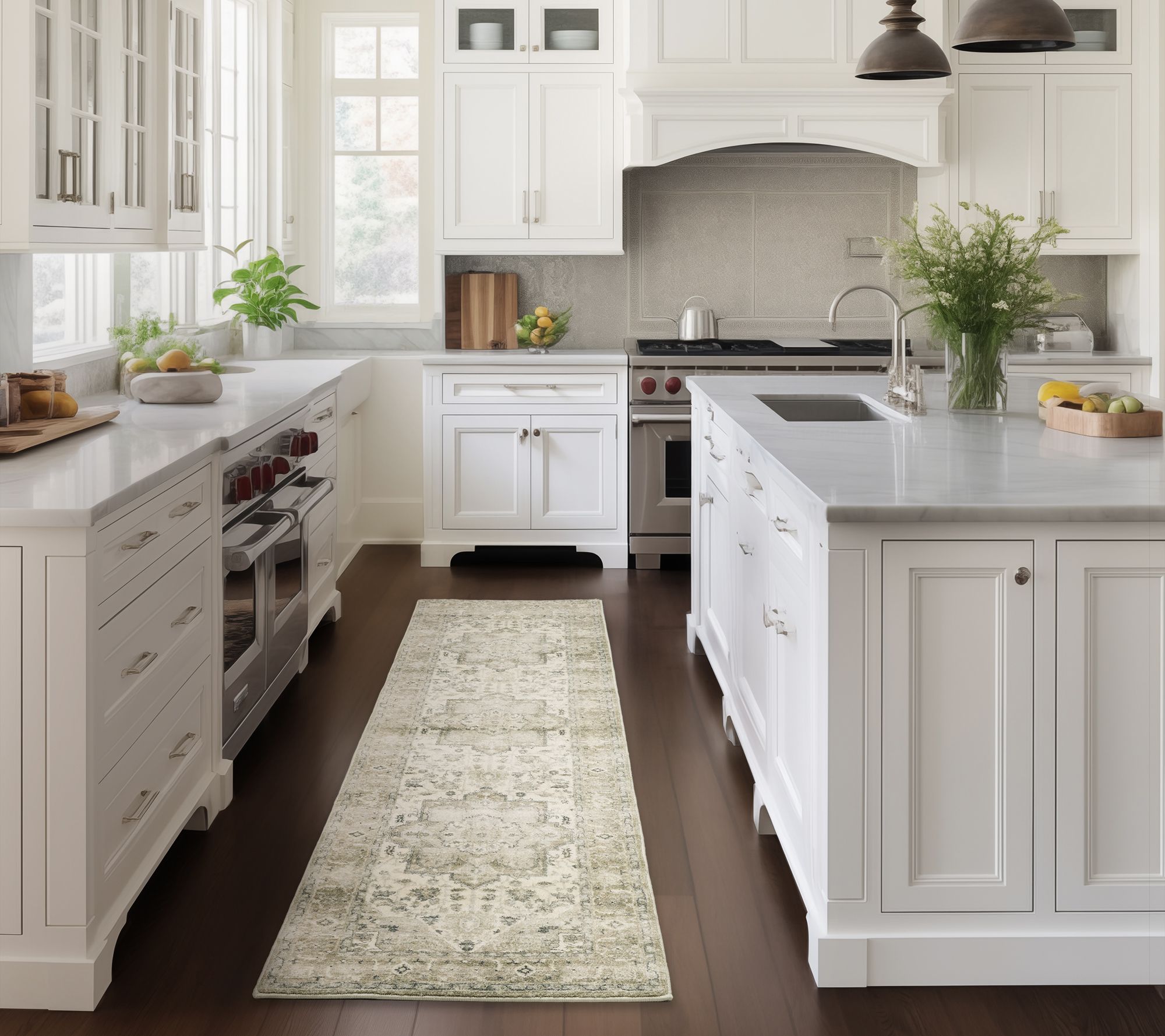 Supremely Soft Micro Plush Medallion Printed Indoor 2' x 8' Rug