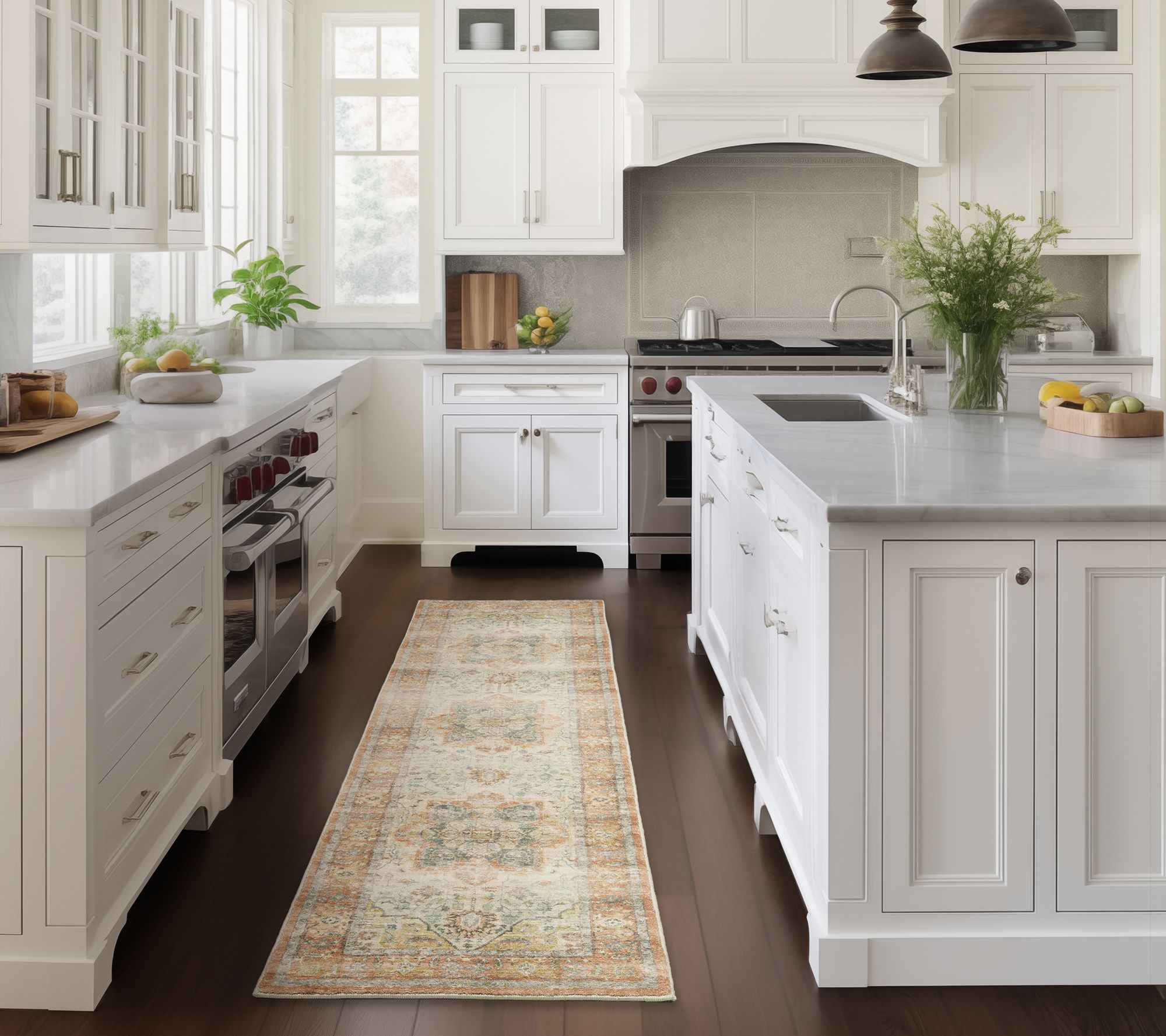 Supremely Soft Micro Plush Medallion Printed Indoor 2' x 8' Rug