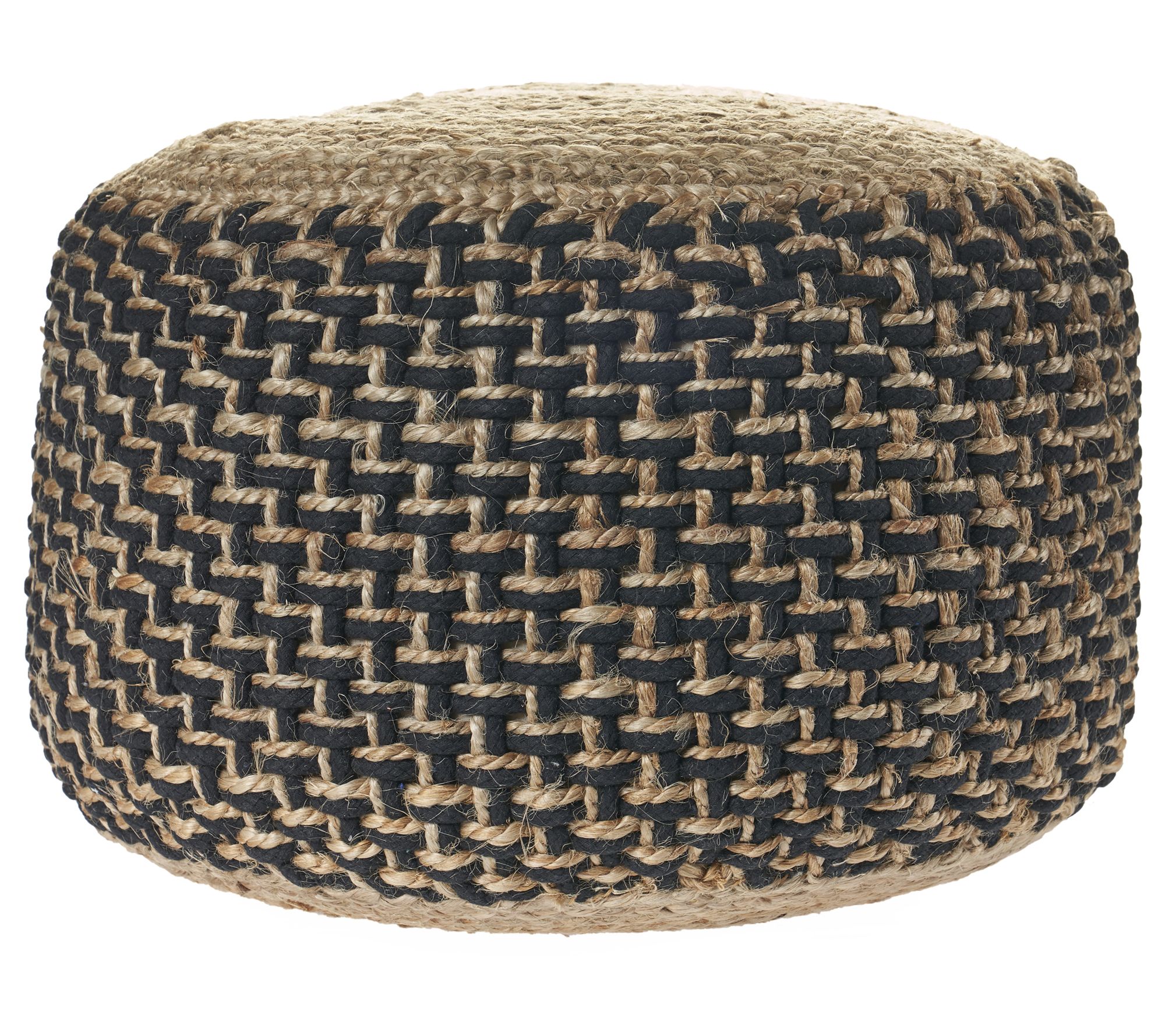 Ox Bay Bohemian Woven Jute Blend Ottoman Pouf