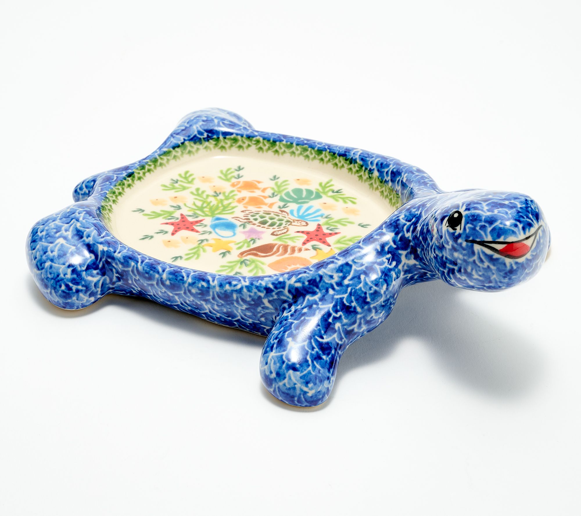 Lidia's Polish Pottery Hand Painted Sea Turtle Spoon Rest - QVC.com