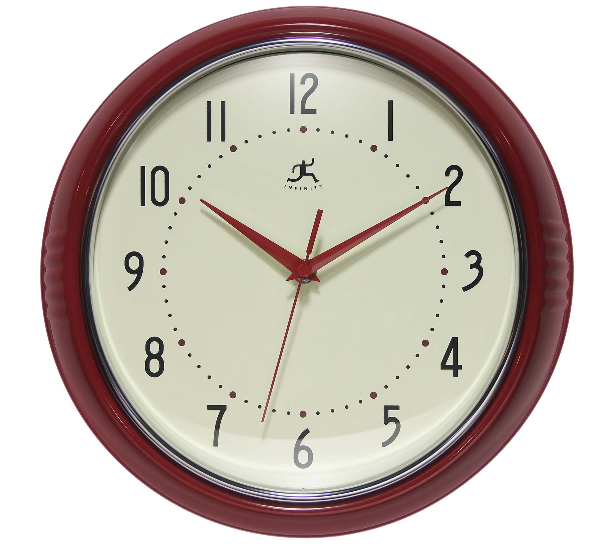 Infinity Instru ments Round Ret ro Wall Clock, 12 Inch