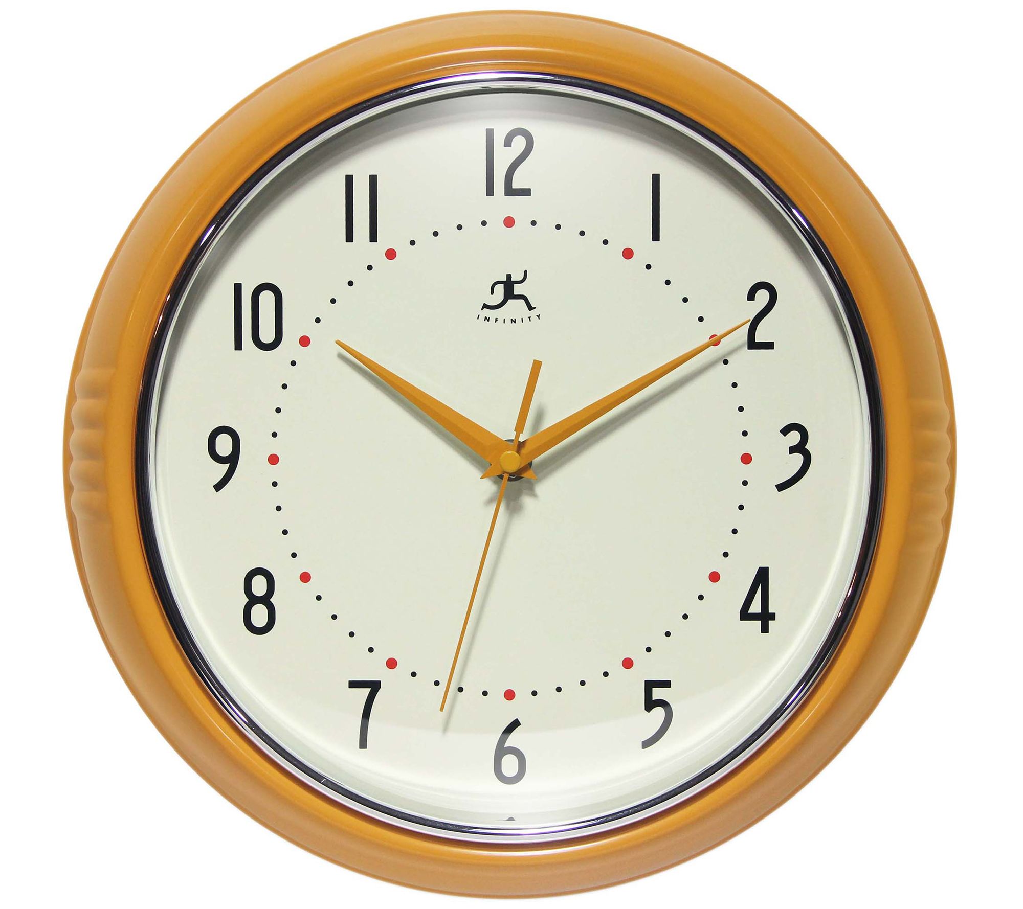 Infinity Instru ments Round Ret ro Wall Clock, 12 Inch