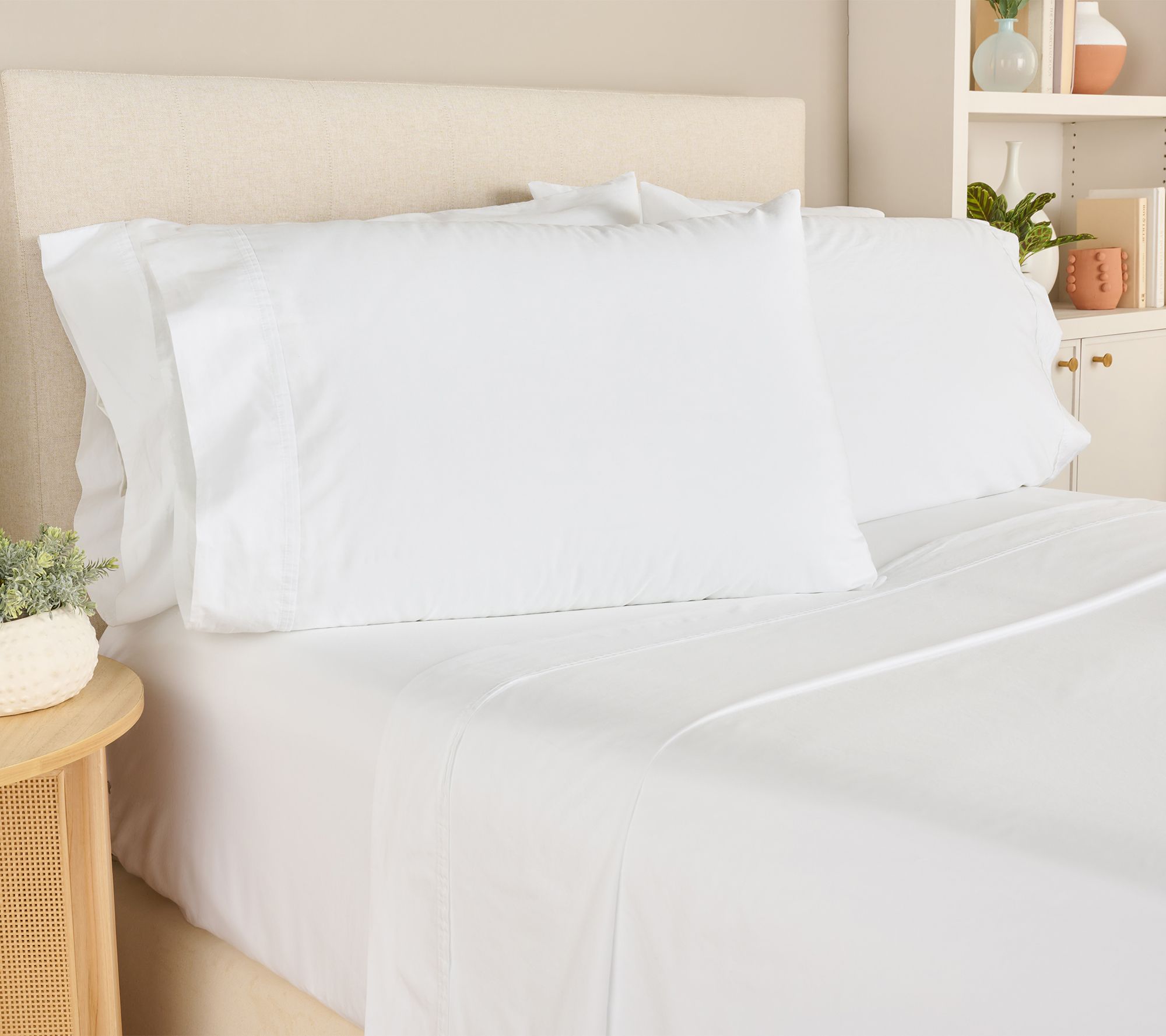 Home Reflections Washed Percale Sheet Set w/ Extra Cases