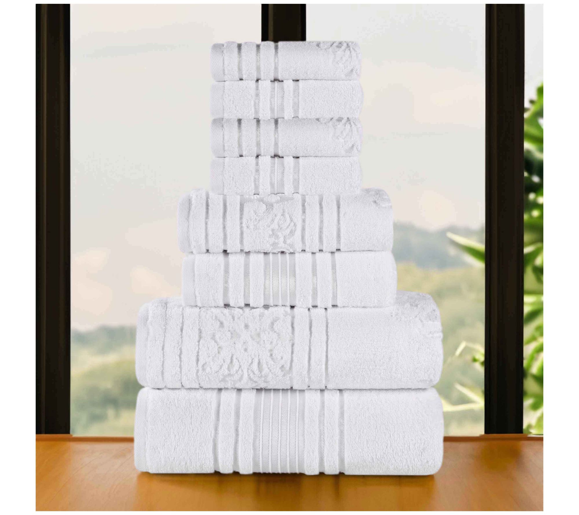 Superior 8pc Sadie Zero Twist Cotton Absorbentowel Set