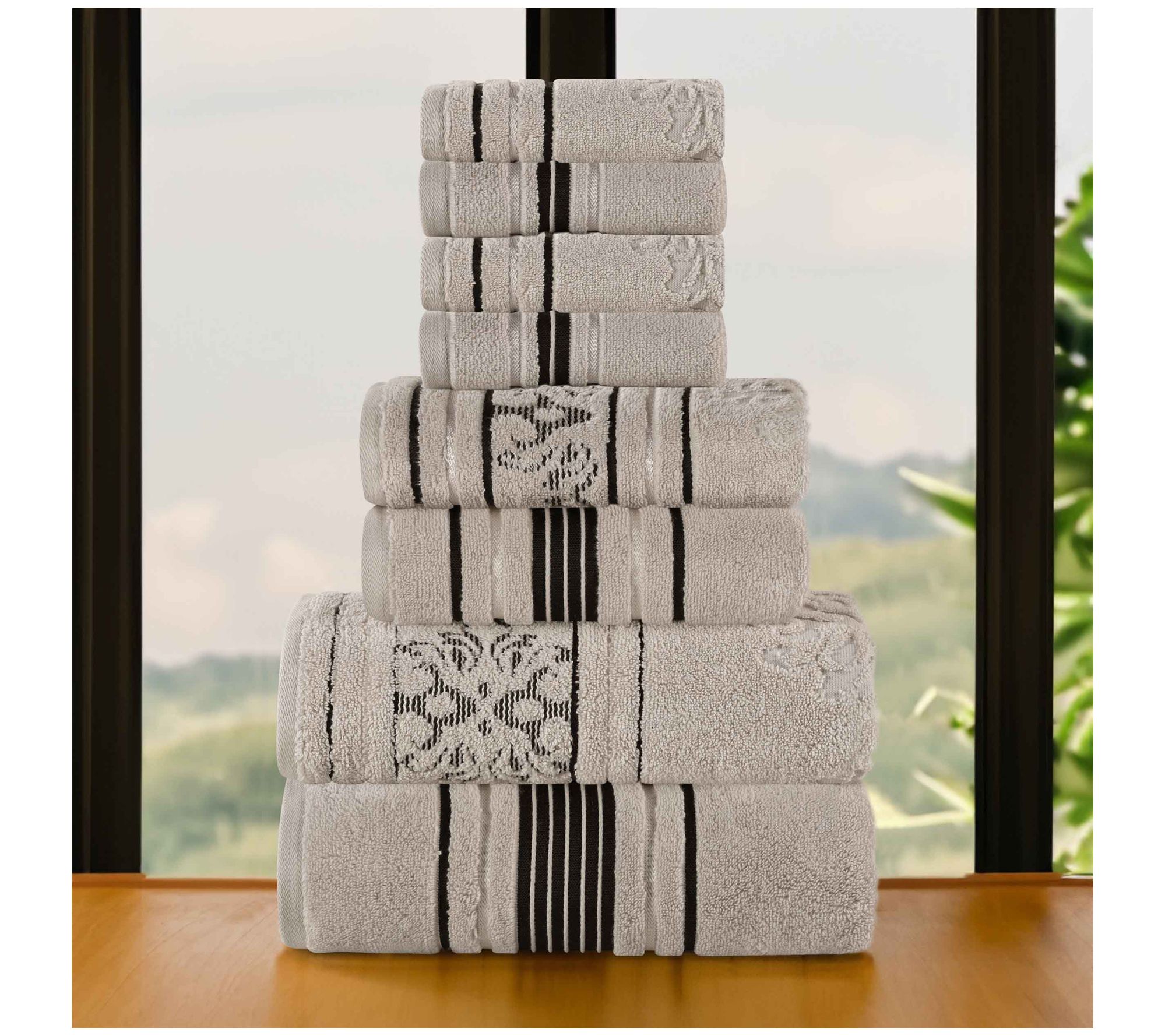 Superior 8pc Sadie Zero Twist Cotton Absorbentowel Set