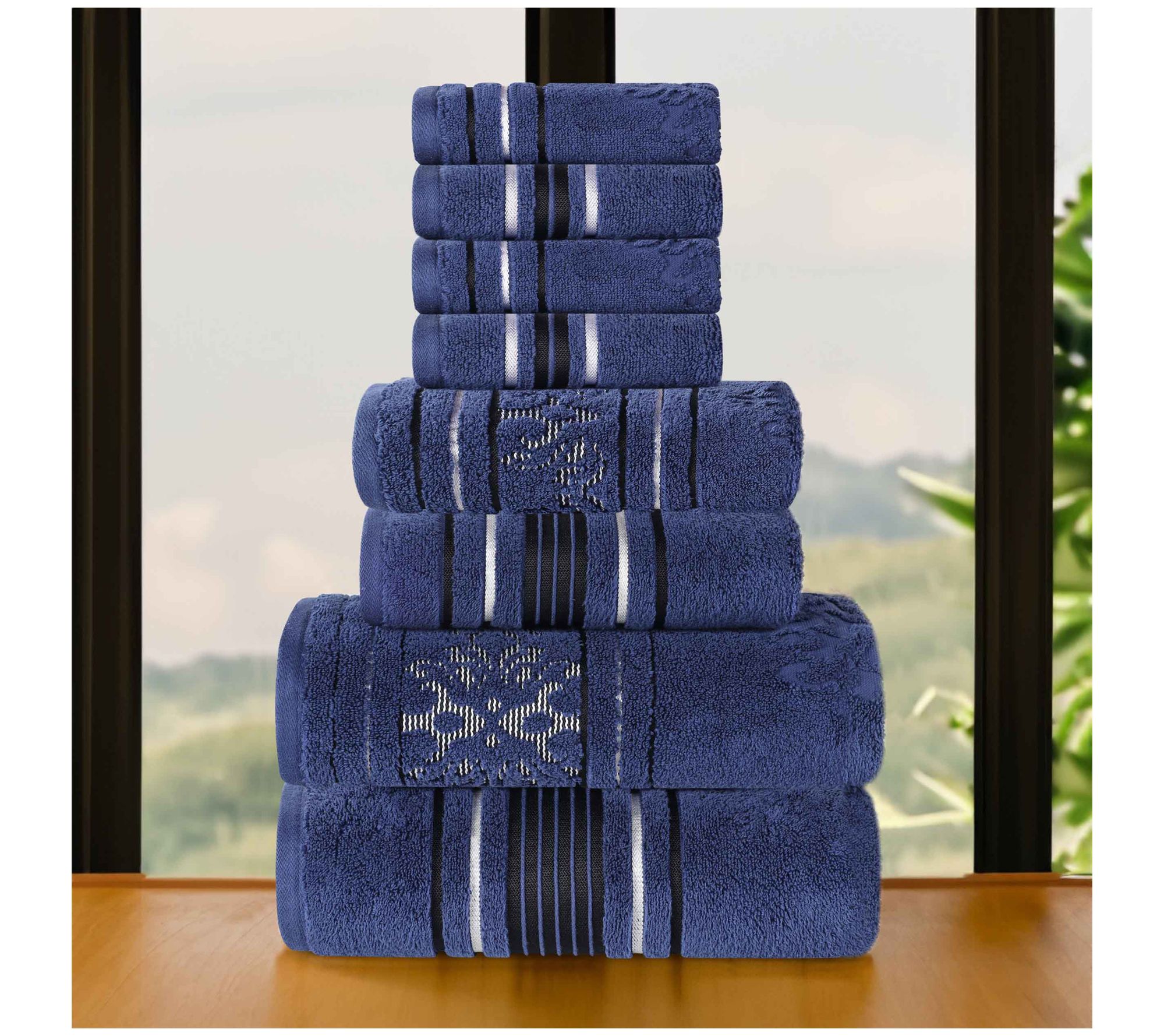 Superior 8pc Sadie Zero Twist Cotton Absorbentowel Set