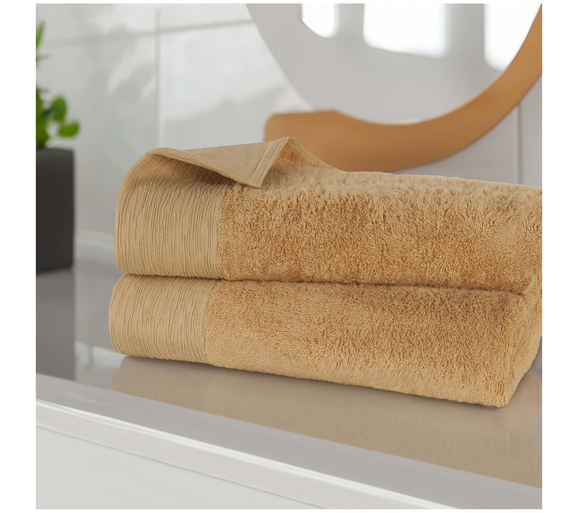 Superior Rayon made from Bamboo Solid Bath Sheet Set of 2