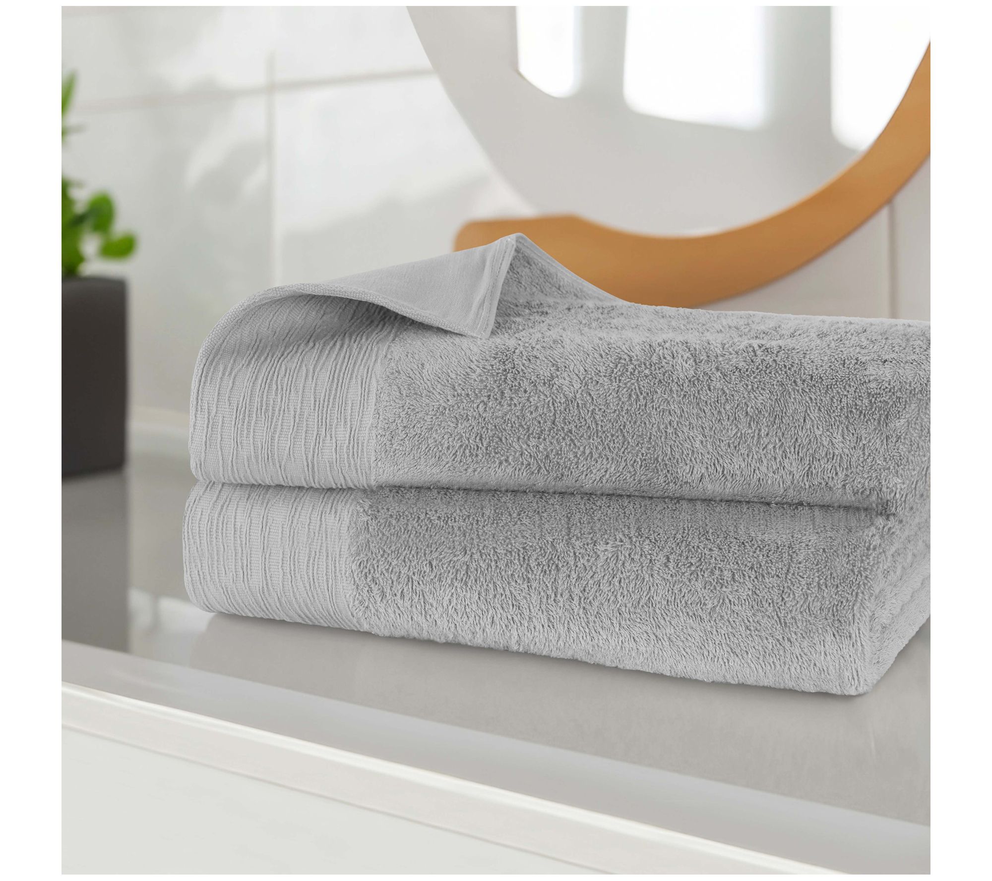 Superior Rayon made from Bamboo Solid Bath Sheet Set of 2