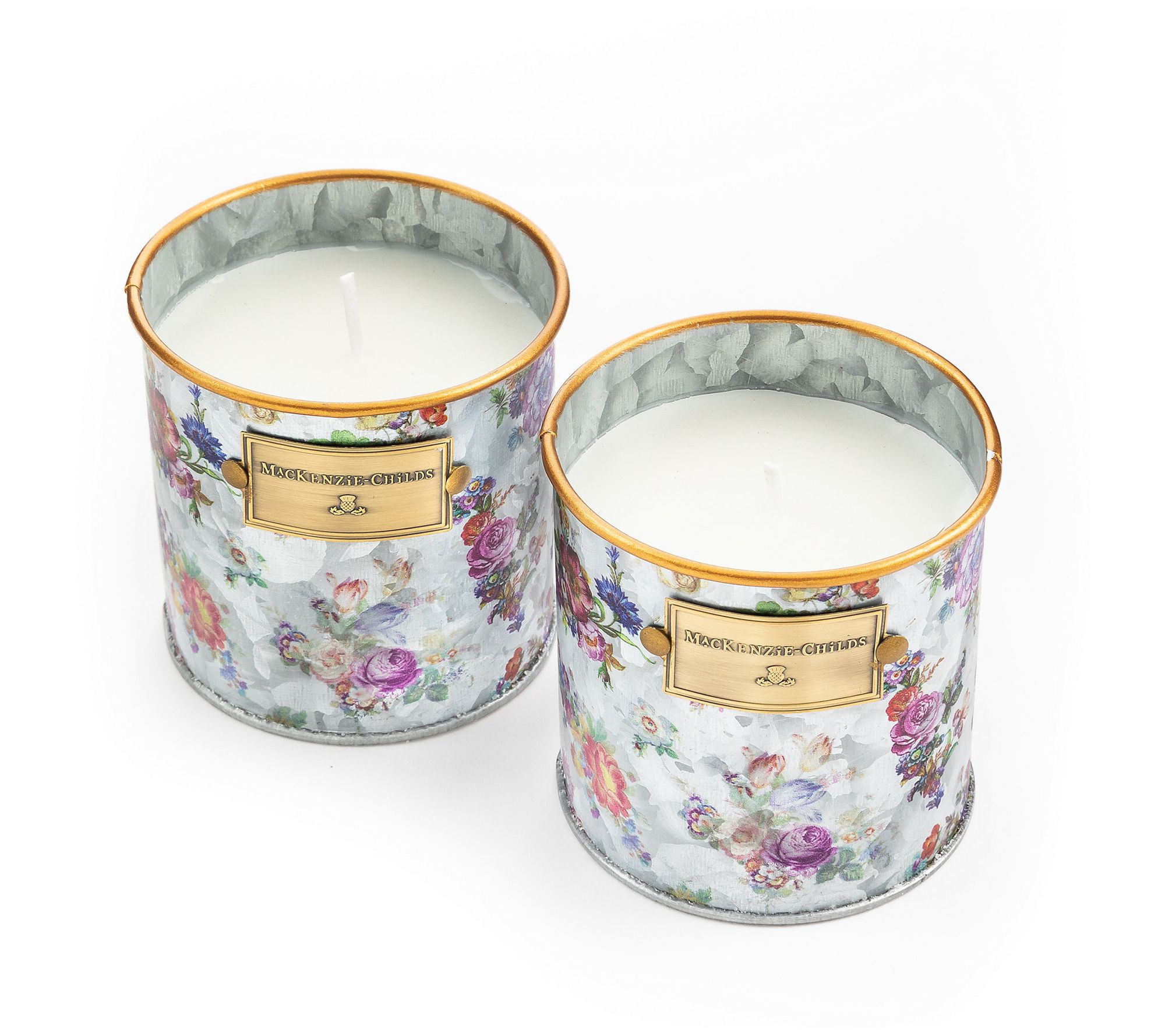 Mackenzie- Childs Set of 2 9oz Citronella Flower Candles