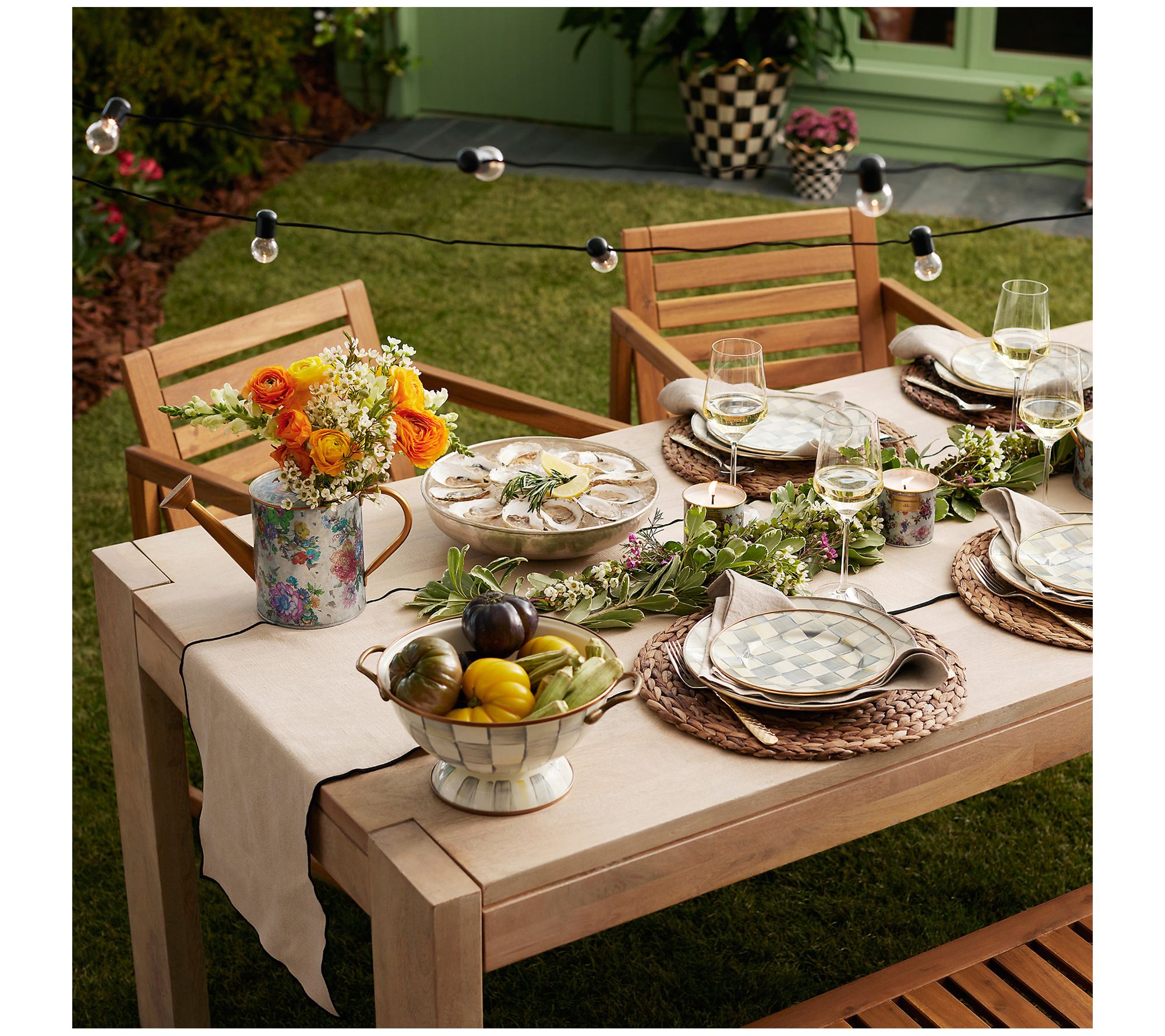 Mackenzie Childs Set of 2 9oz Citronella Flower Candles