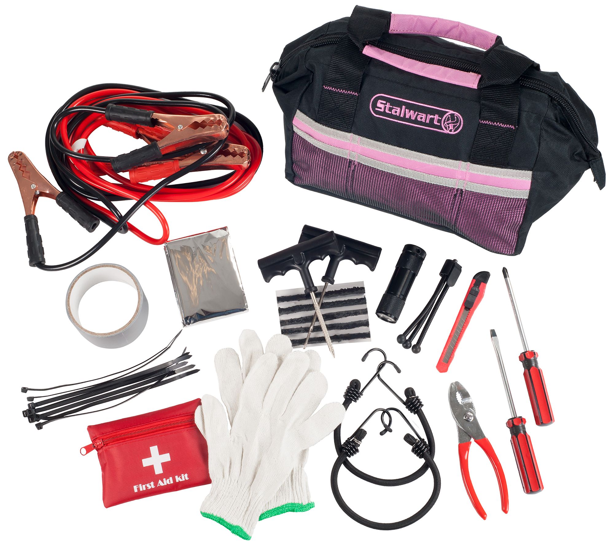 Stalwart Roadside Emergency Car Kit 55-Piece Accessories Set