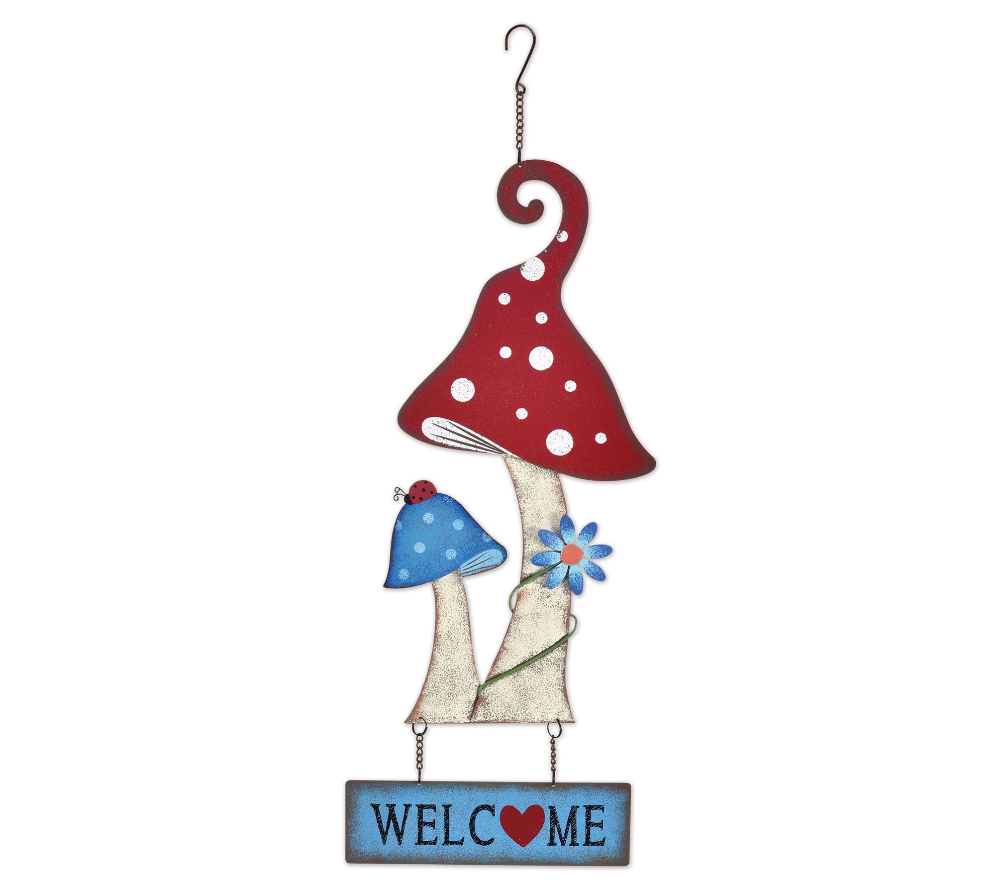 Red Mushroom Welcome Sign