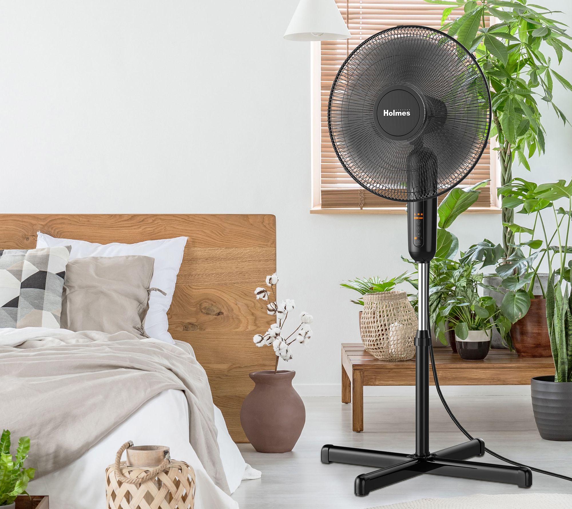 Holmes 16" Oscillating 3-Speed Digital Stand Fan with Remote
