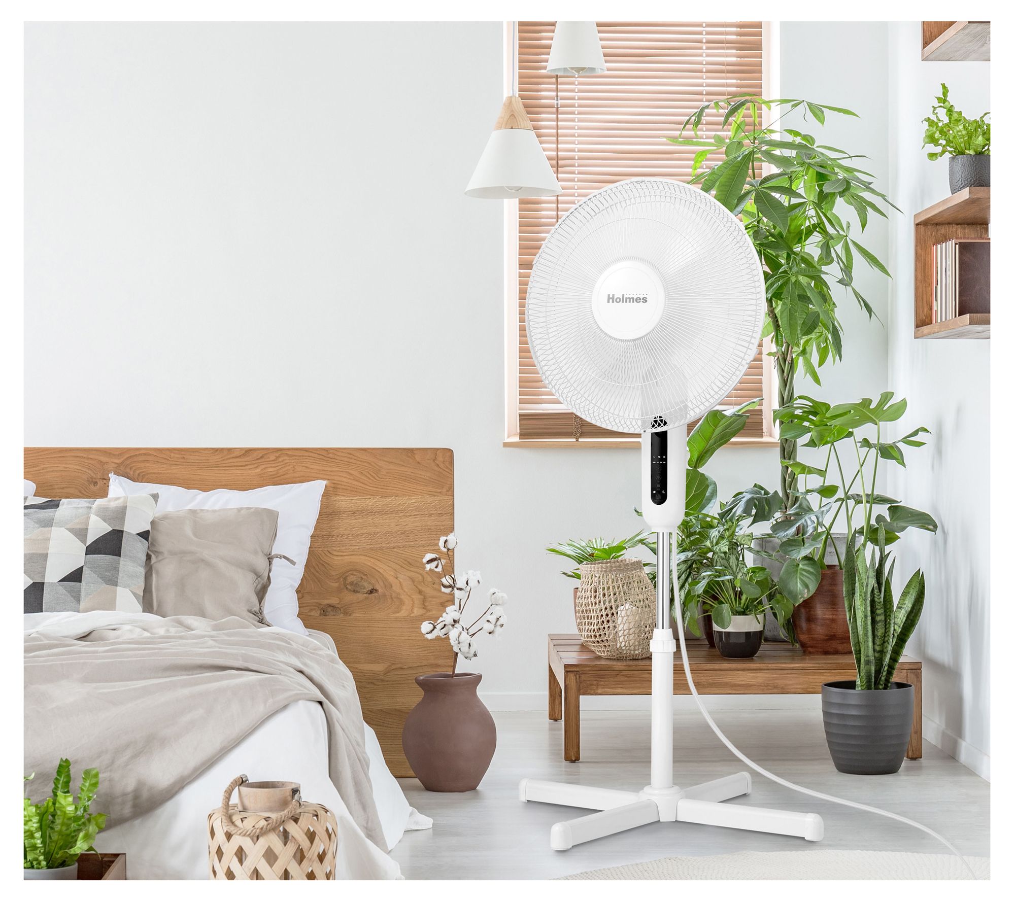 Holmes 16" Oscillating 3-Speed Digital Stand Fan with Remote