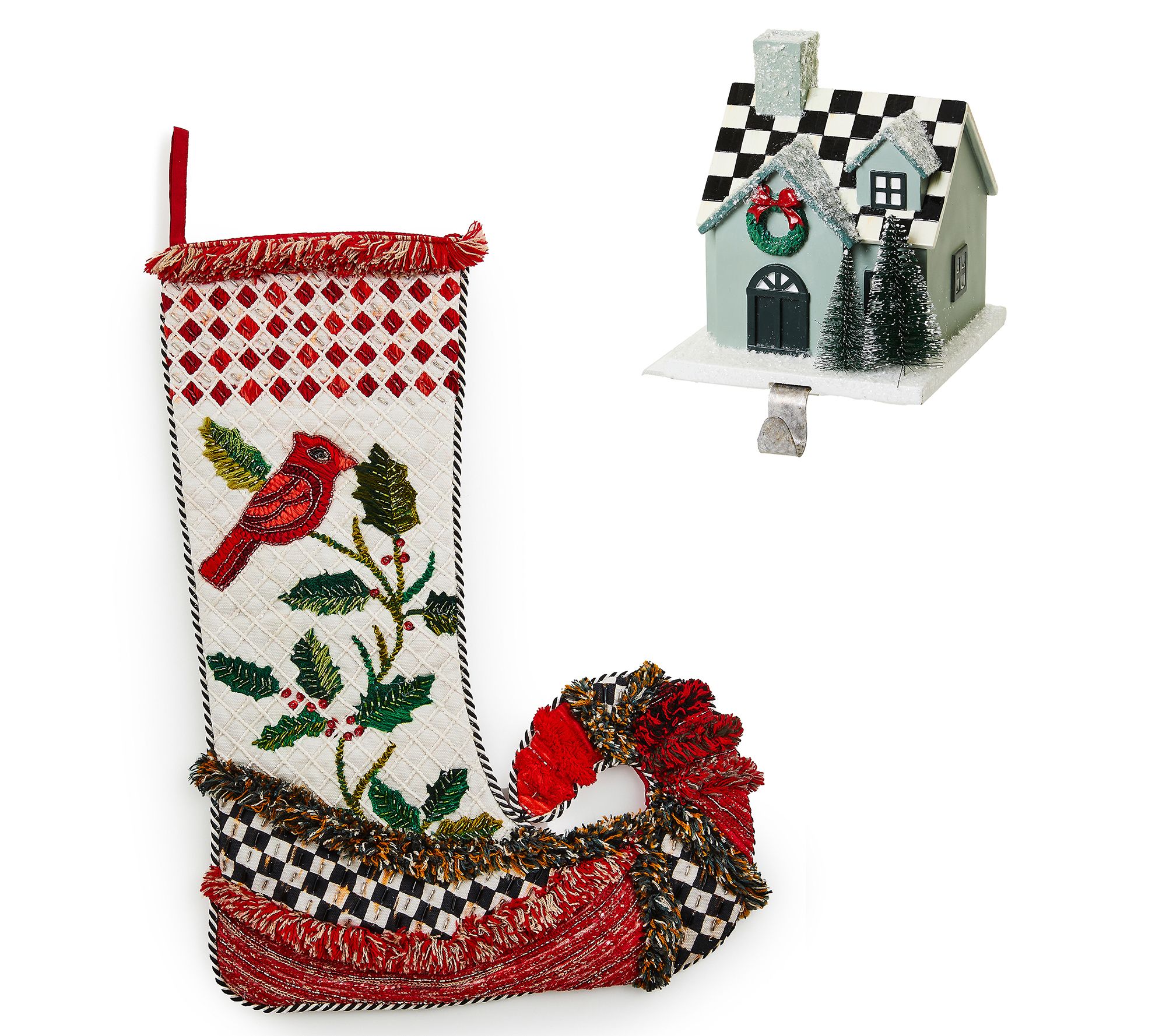 MacKenzie-Childs Farmhosue Stocking Hook andStocking