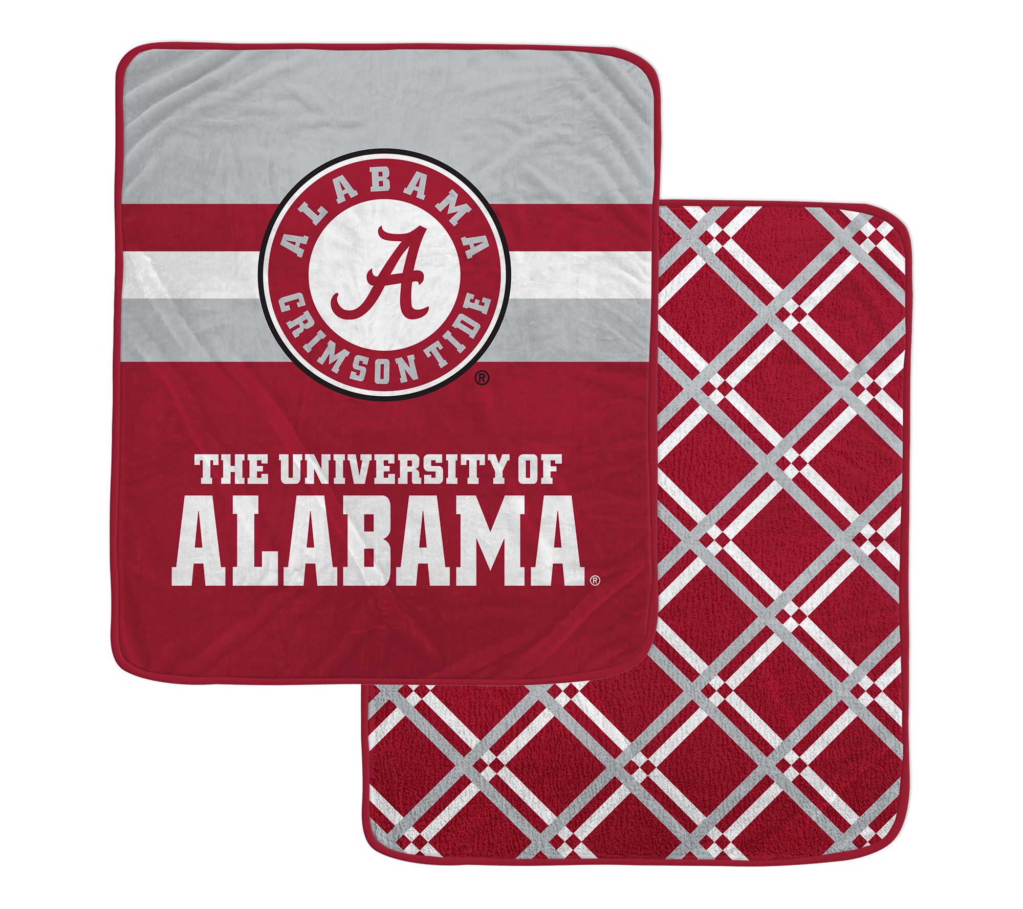 Pegasus Sports NCAA Center Half Stripe Diamond Sherpa Blanket