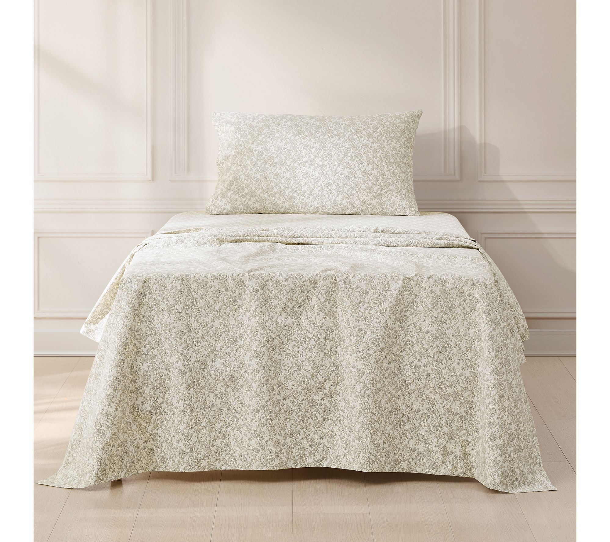 Lush Decor Zara Floral Block Cotton Sheet 3-Pie ce Set Twin