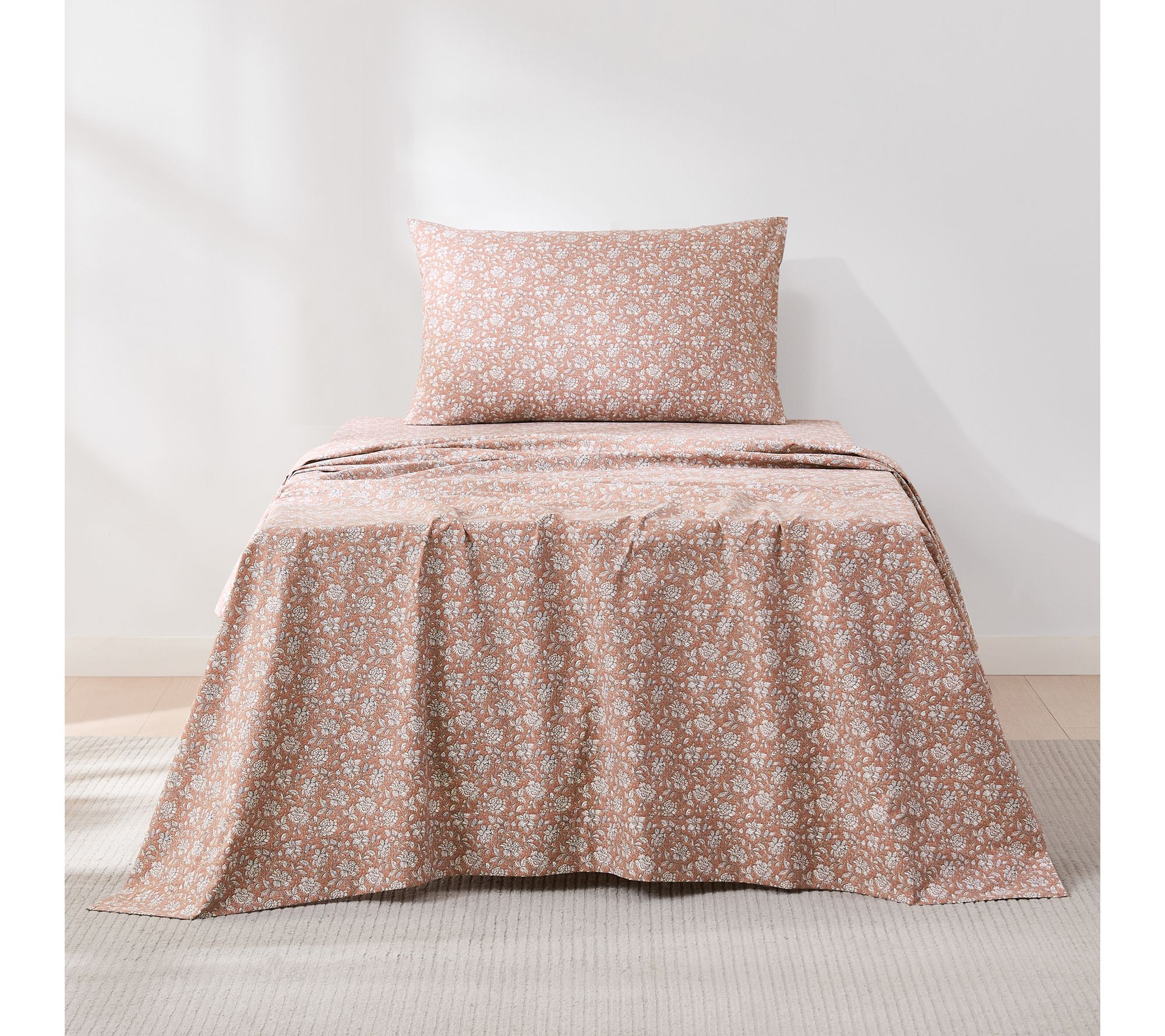 Lush Decor Zara Floral Block Cotton Sheet 3-Pie ce Set Twin