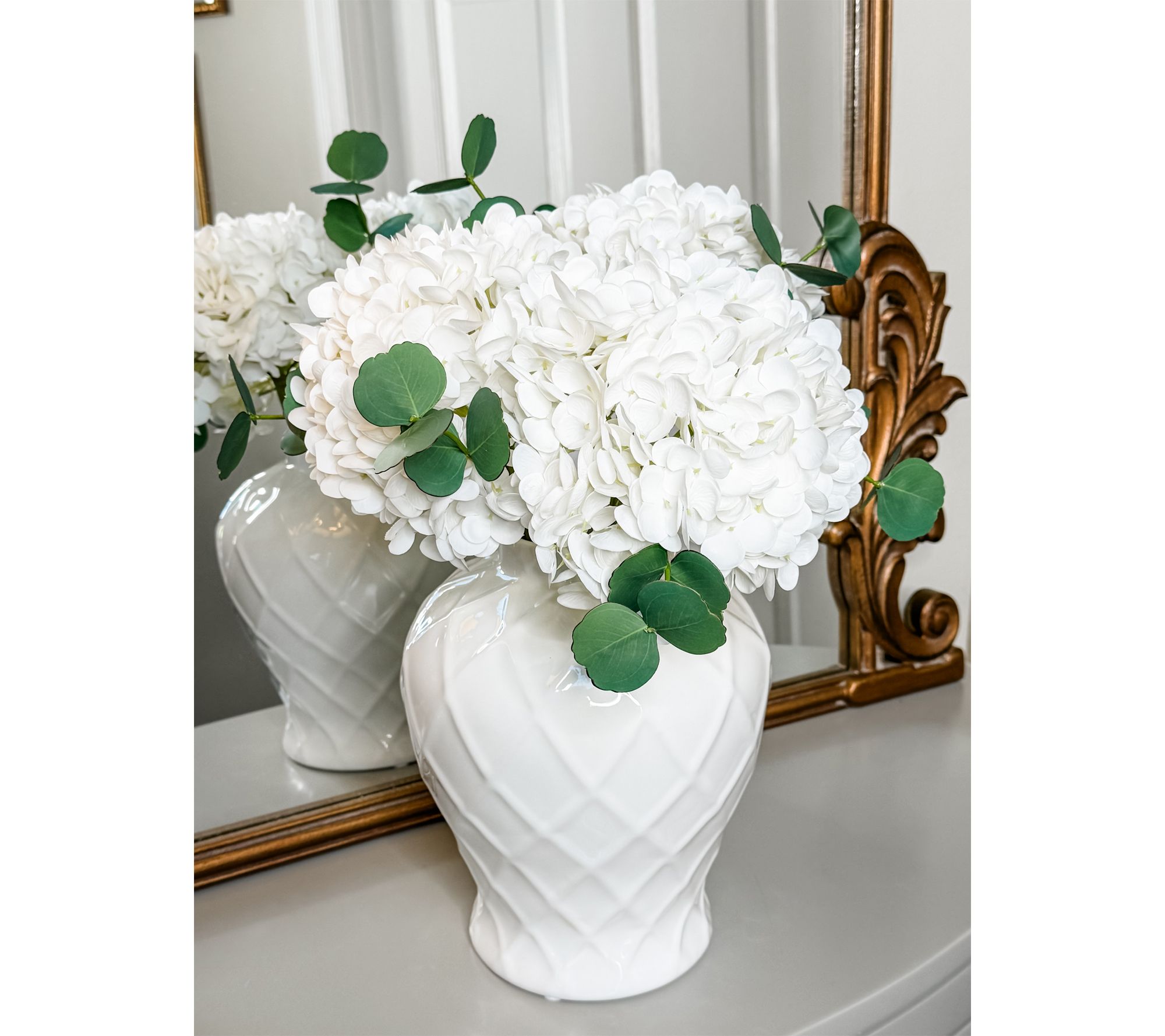 Simply Stunning S/3 Real Touch 24" Hydrangea Stems by Janine Graff