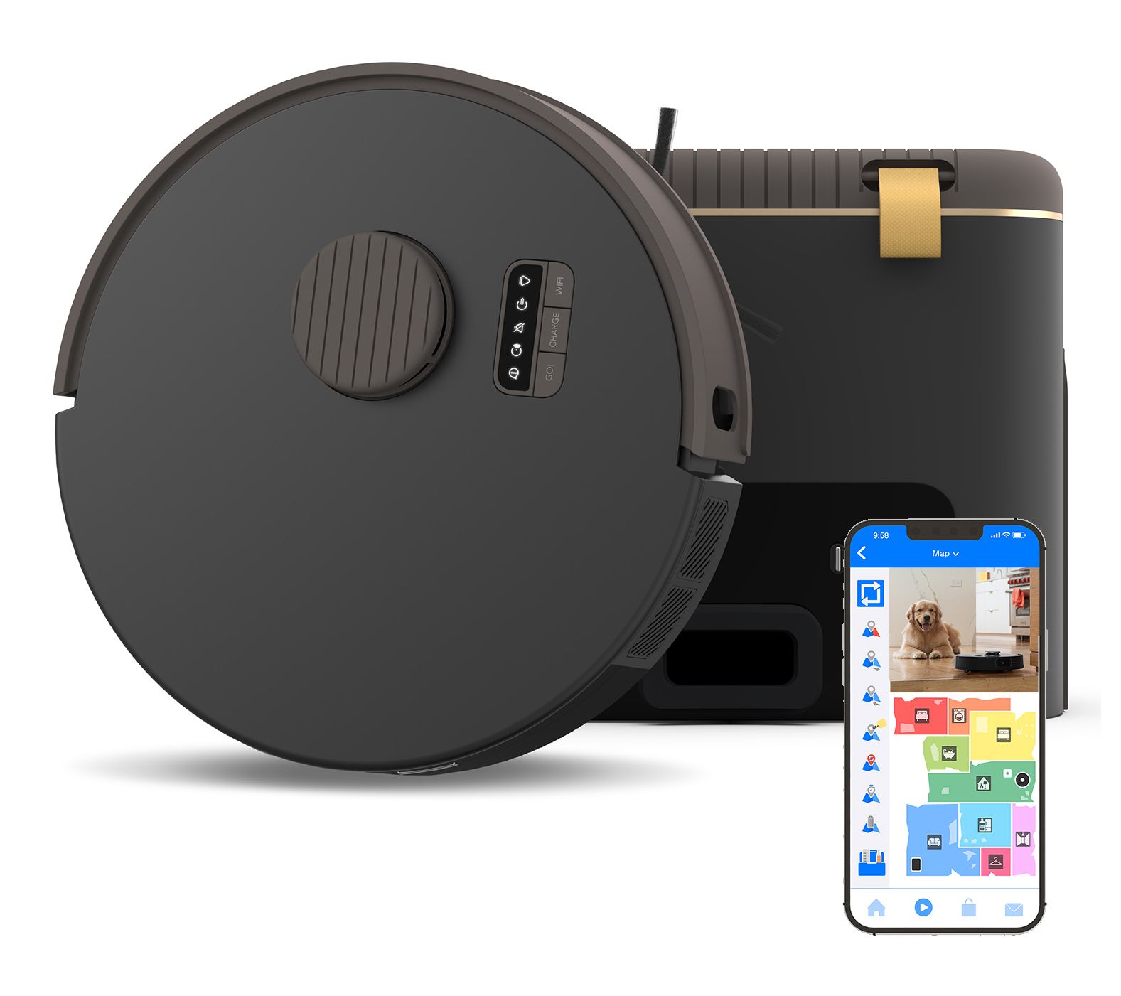 bObsweep Bio Self-Emptying Robot Vacuum & Mop (Rock)