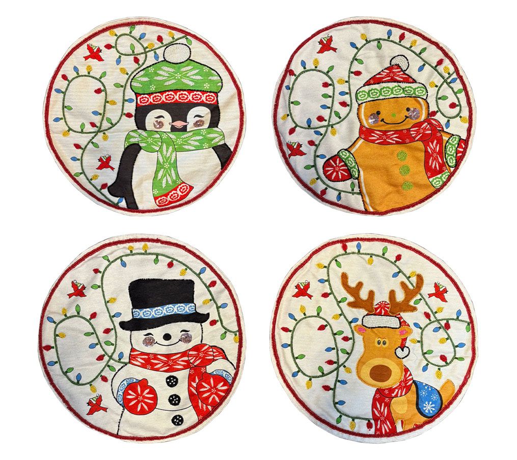 "As Is" Temp-tations Holiday S/4 Placemats with Beaded