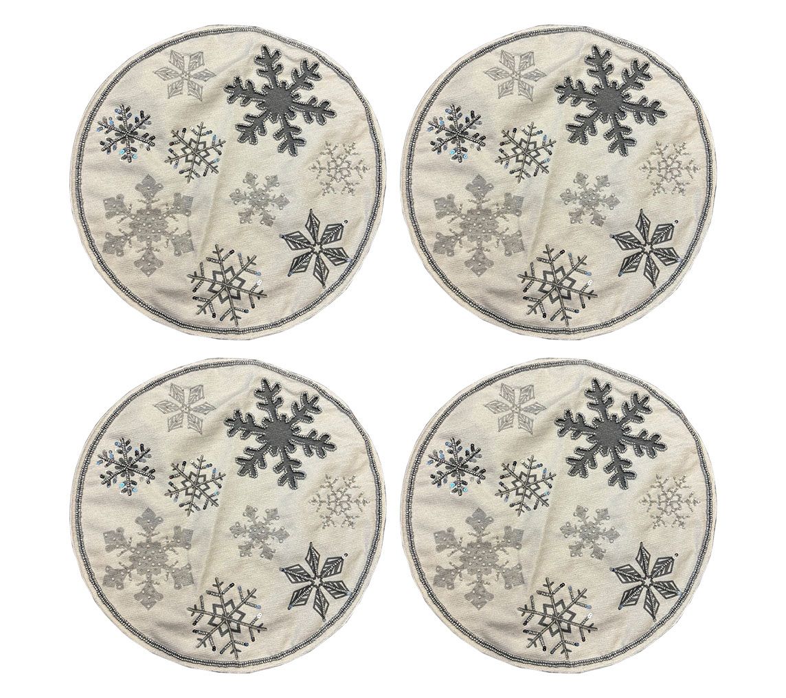 "As Is" Temp-tations Holiday S/4 Placemats with Beaded