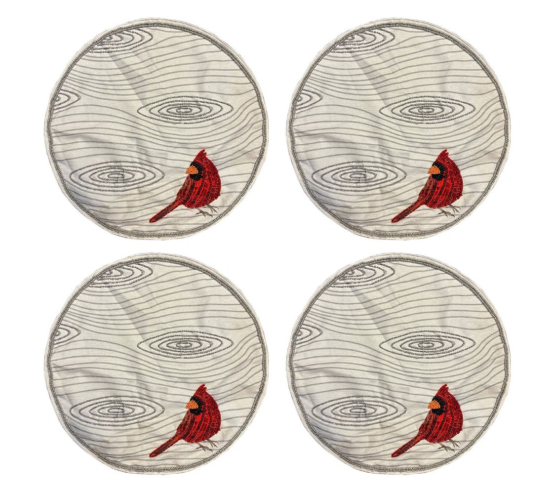 "As Is" Temp-tations Holiday S/4 Placemats with Beaded