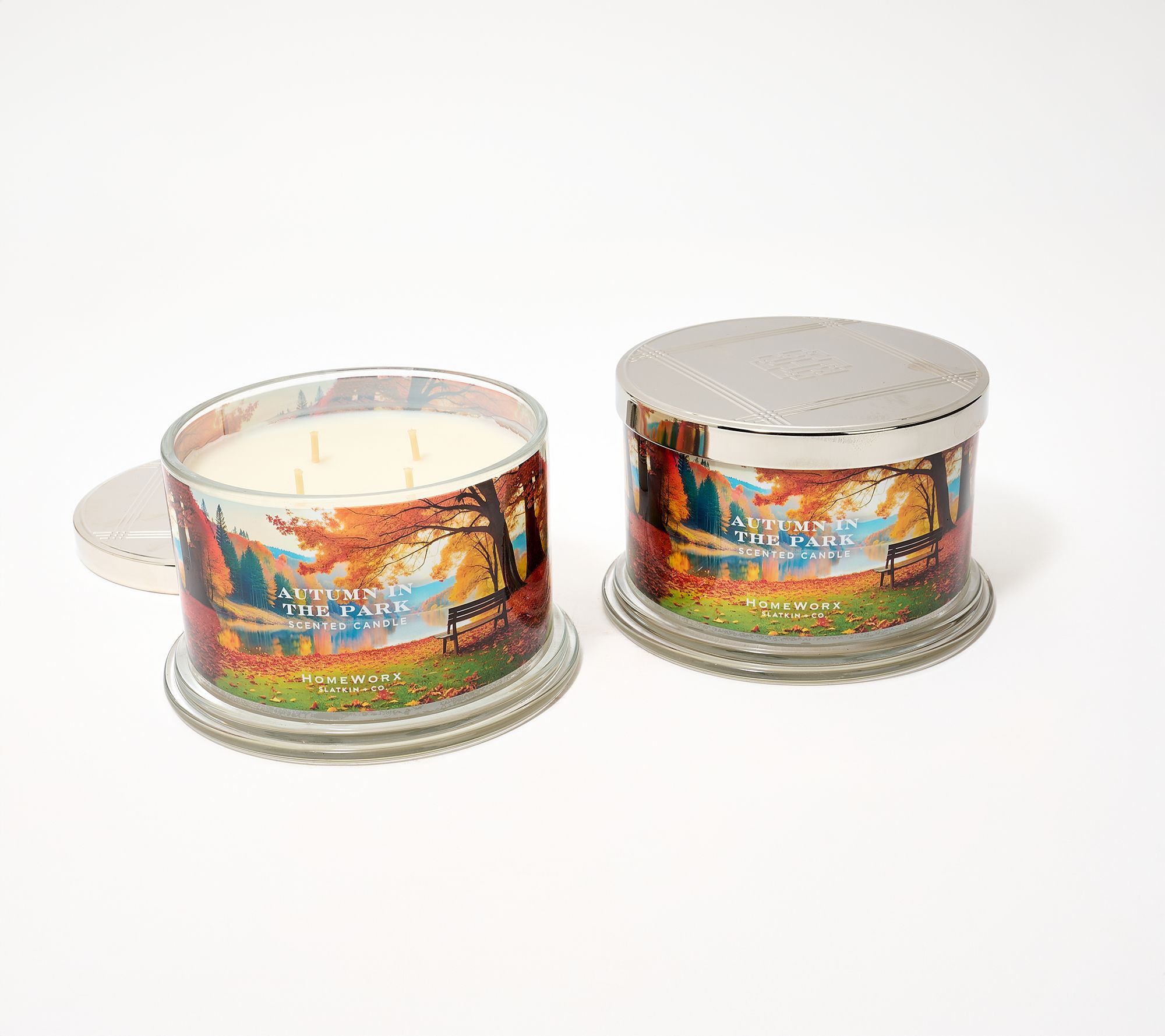 HomeWorx by Slatkin + Co. S/2 18oz Autumn In The Park Candle