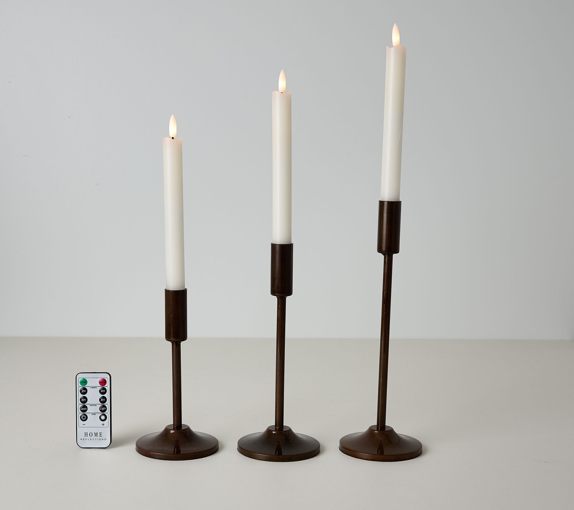 Home Reflections S/3 Taper Holders with Flameless Candles