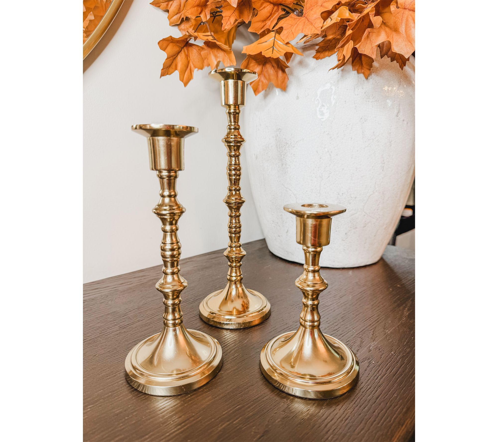 Simply Stunning Set of 3 Hearthside Taper Candle Holders