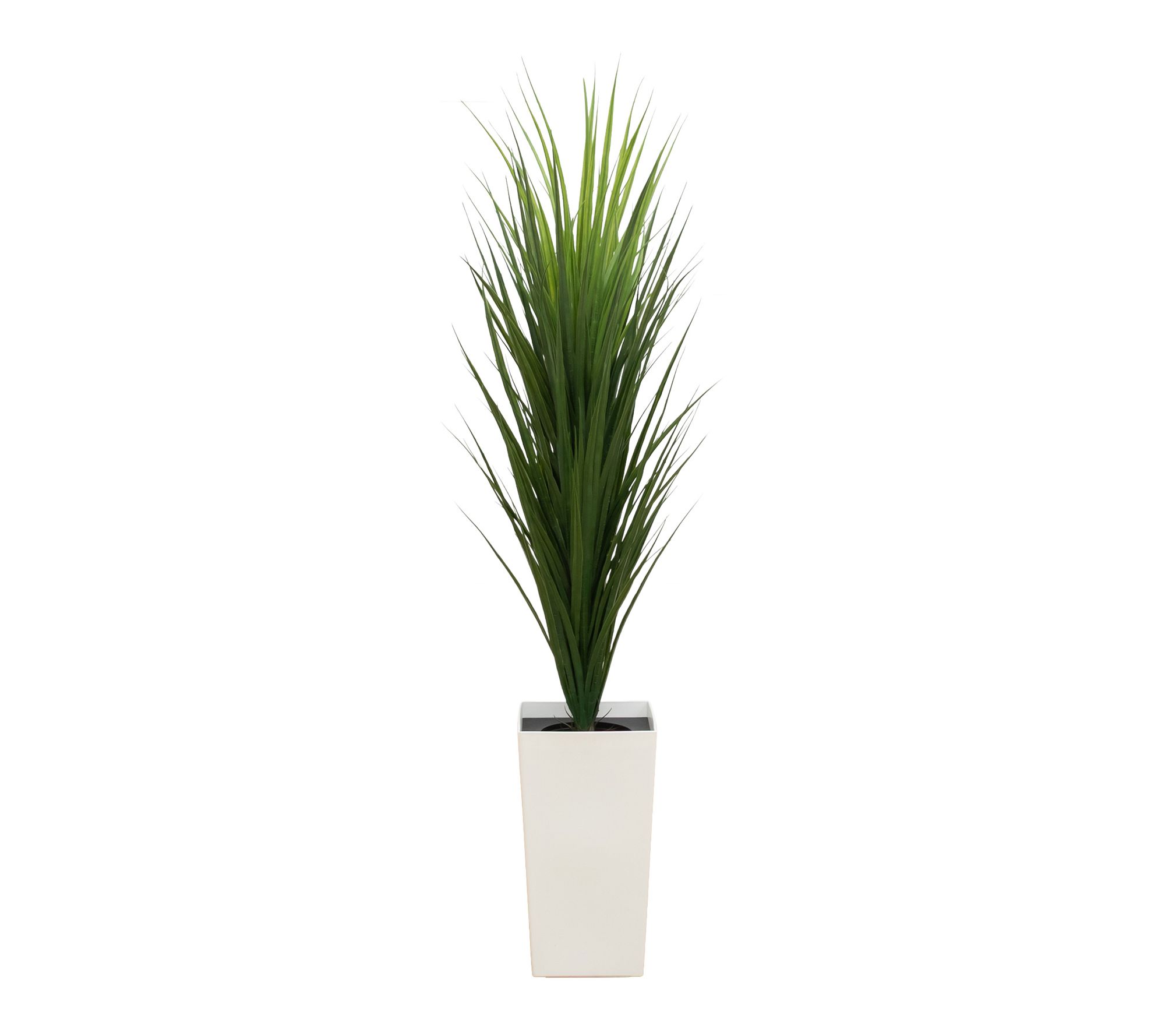 4-ft UV Grass Plant in White Square Pot by Nearly Natural