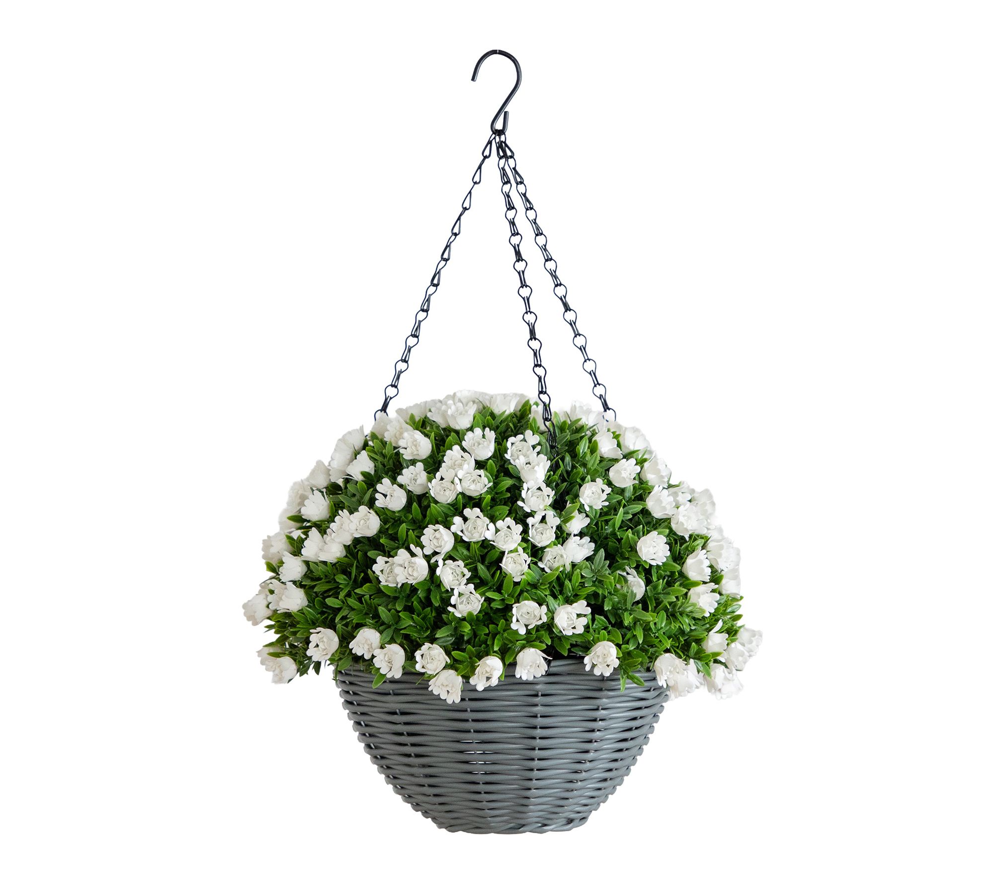 22-in UV Aptenia & Rose Hanging Planter by Nearly Natural