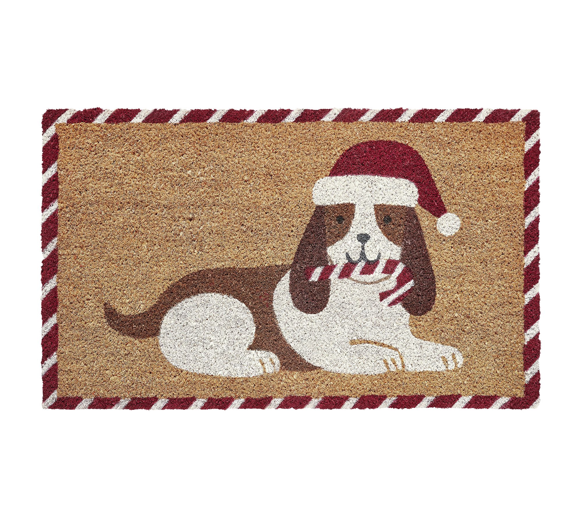 Hallmark Holiday Dog Multicolor Coir Doormat, 18" x 30"