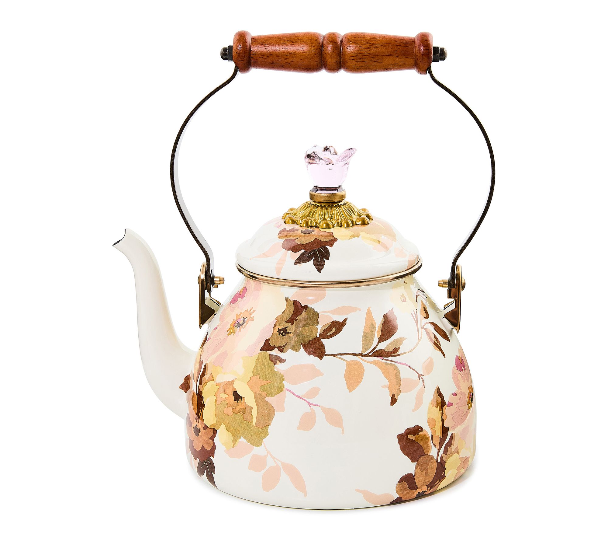 MacKenzie- Childs Wild Rose 2 Quart Tea Kettle