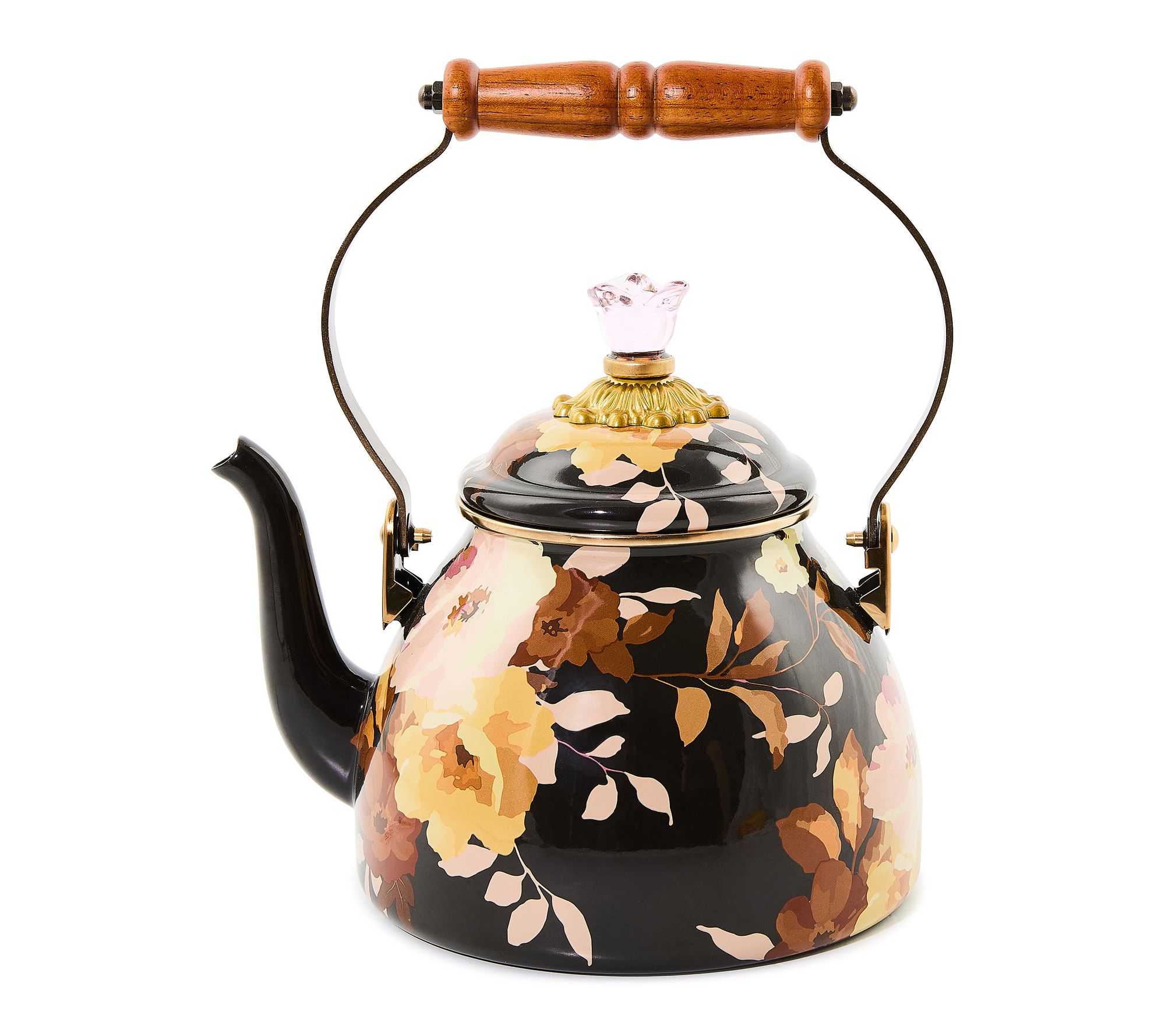 MacKenzie- Childs Wild Rose 2 Quart Tea Kettle