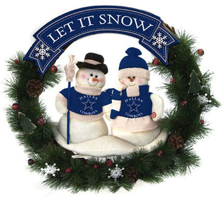 NFL Dallas Cowboys Snowman Wreath 